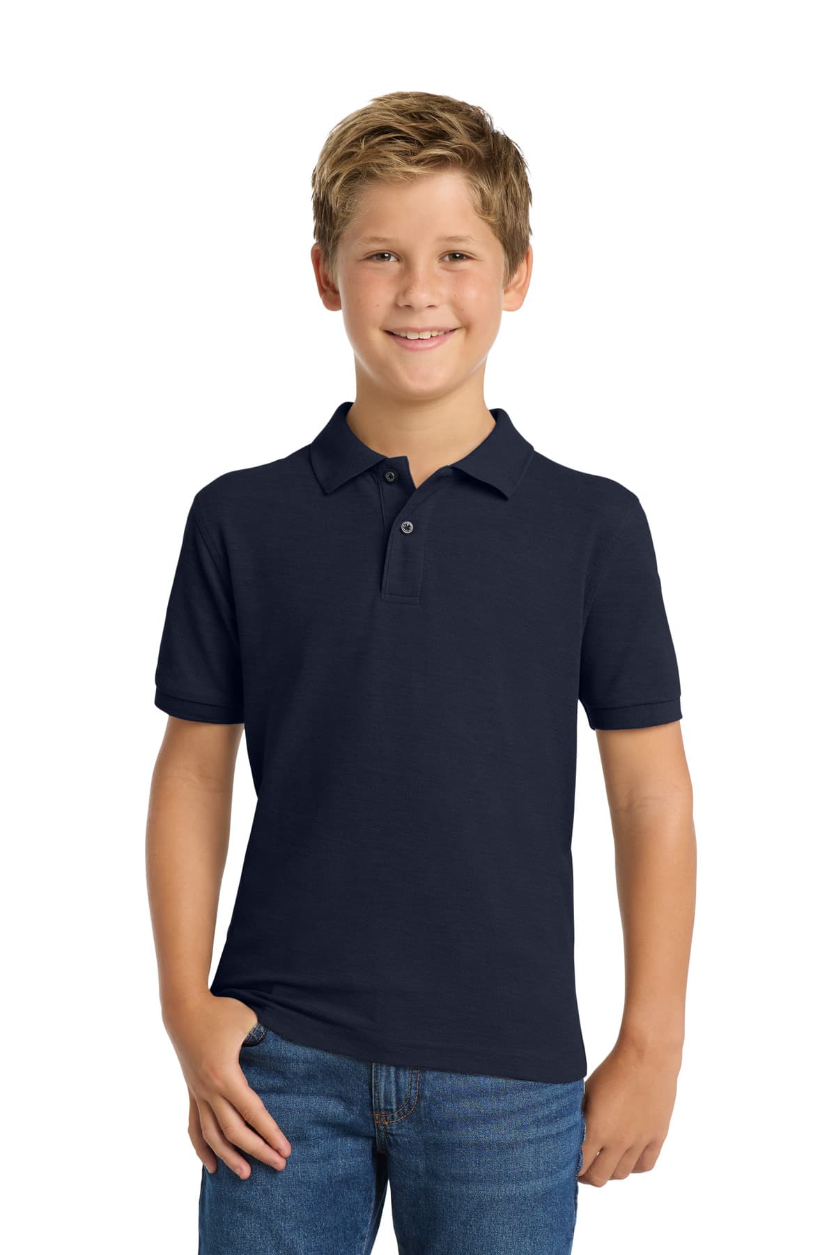 Port Authority ® Youth Silk Touch Polo — Navy