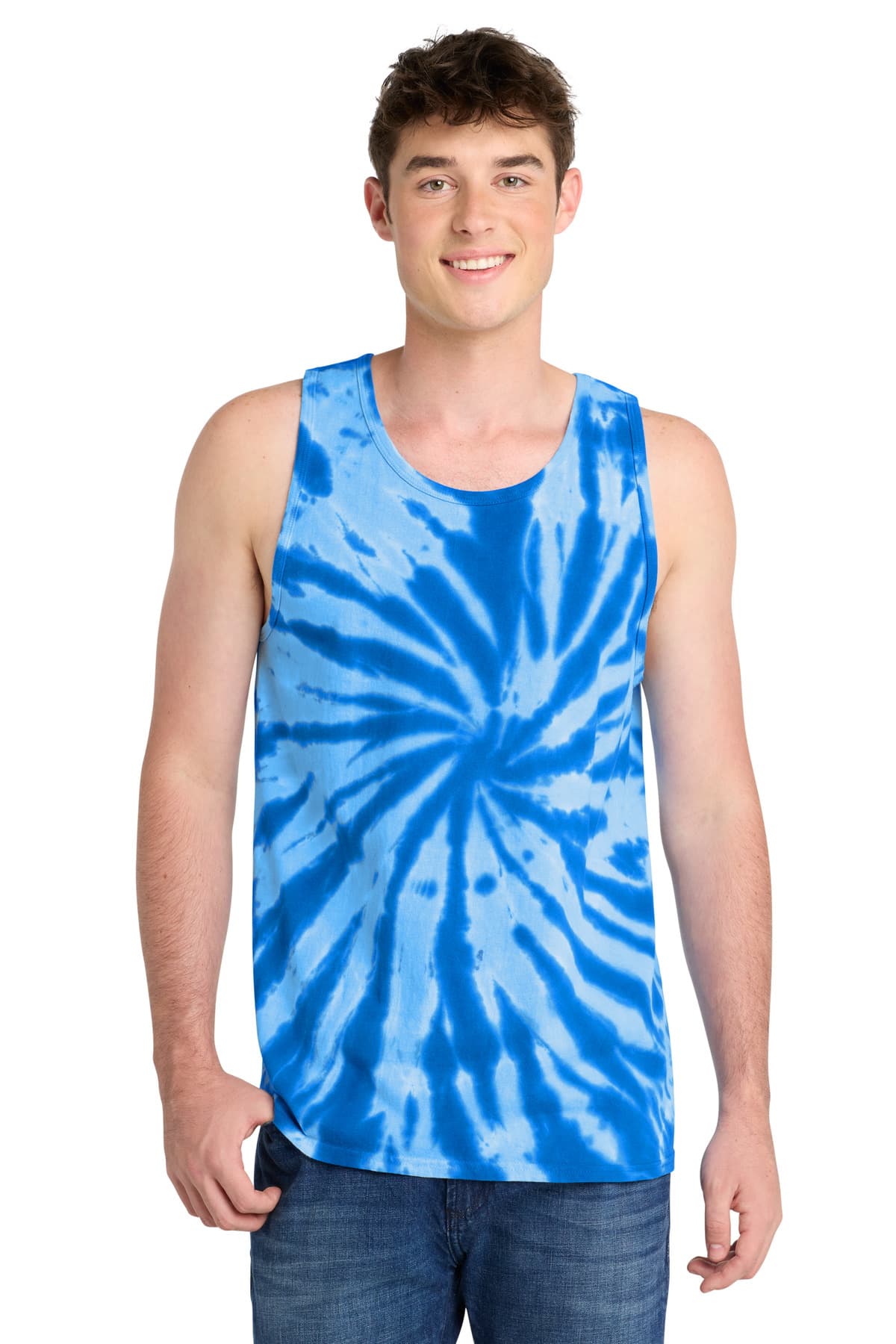 Port & Co  Tie-Dye Tank Top — Royal