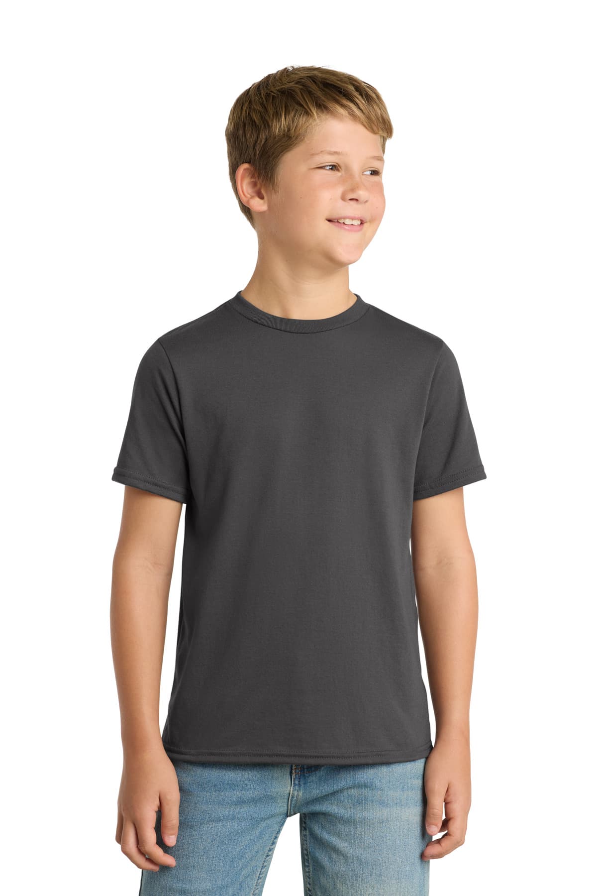 Port & Co  Youth Performance Blend Tee — Charcoal