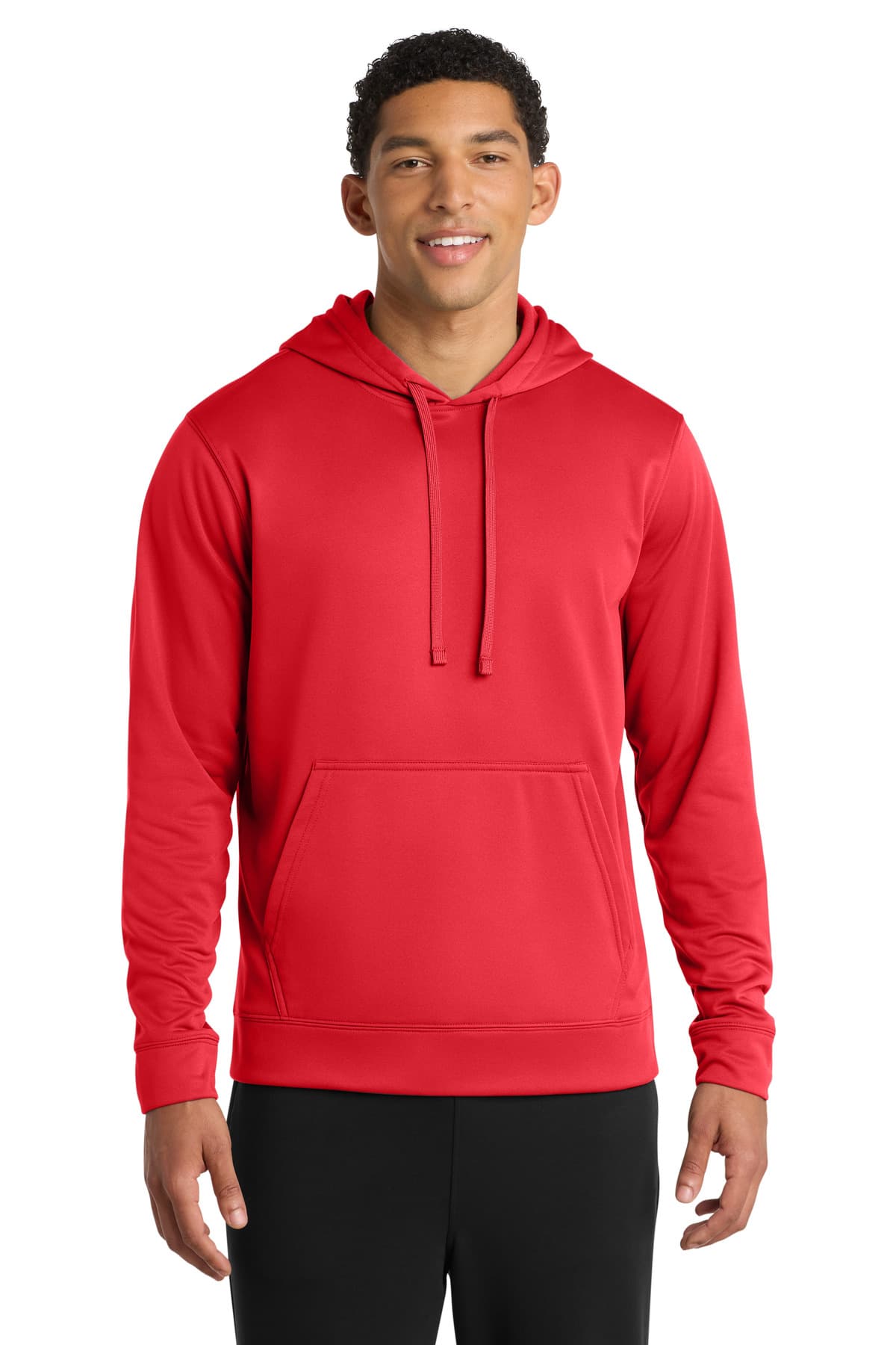 Port & Co  Performance Fleece Pullover Hooded Sweatshirt — Red