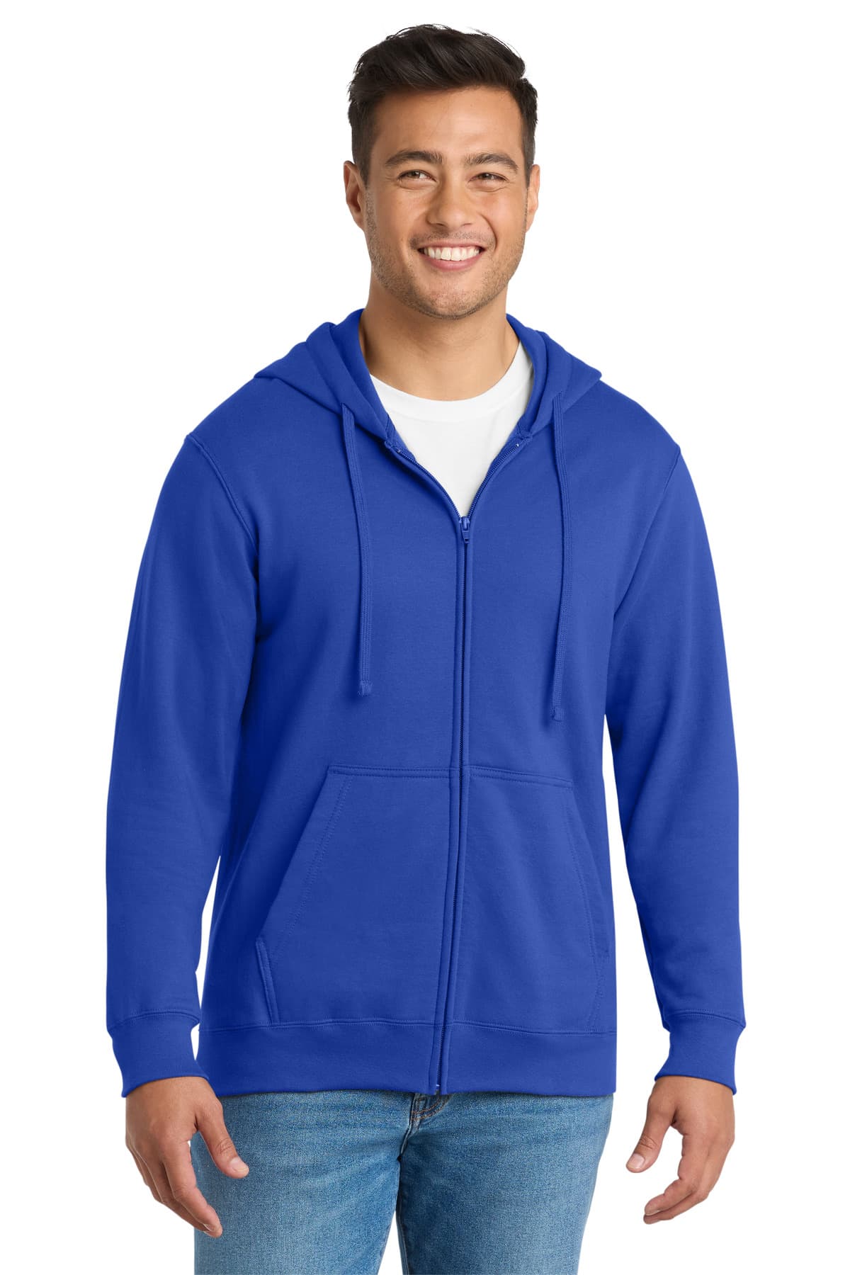 Port & Co  Fan Favorite Fleece Full-Zip Hooded Sweatshirt — True Royal