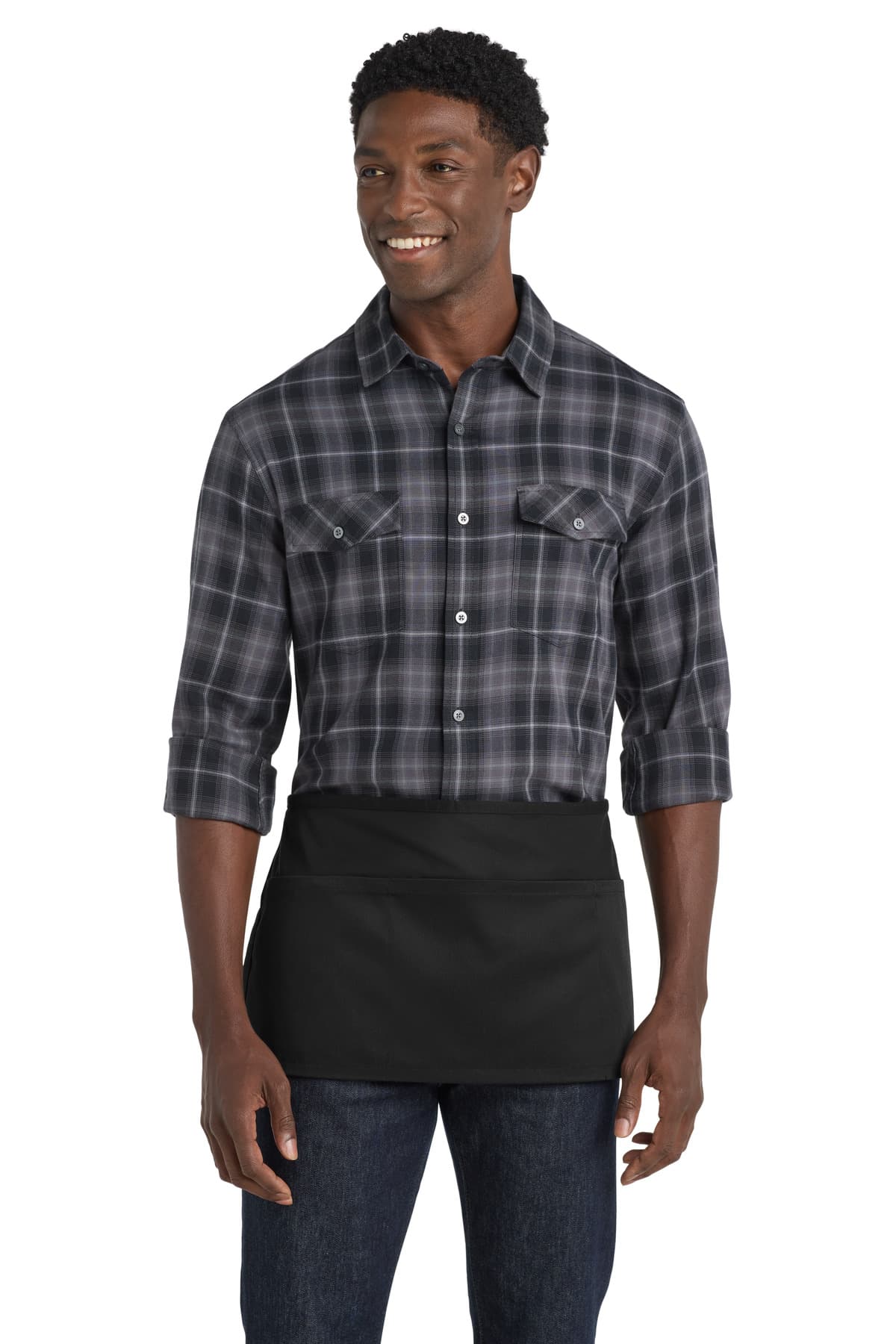 Port Authority ® Easy Care Reversible Waist Apron with Stain Release — Black