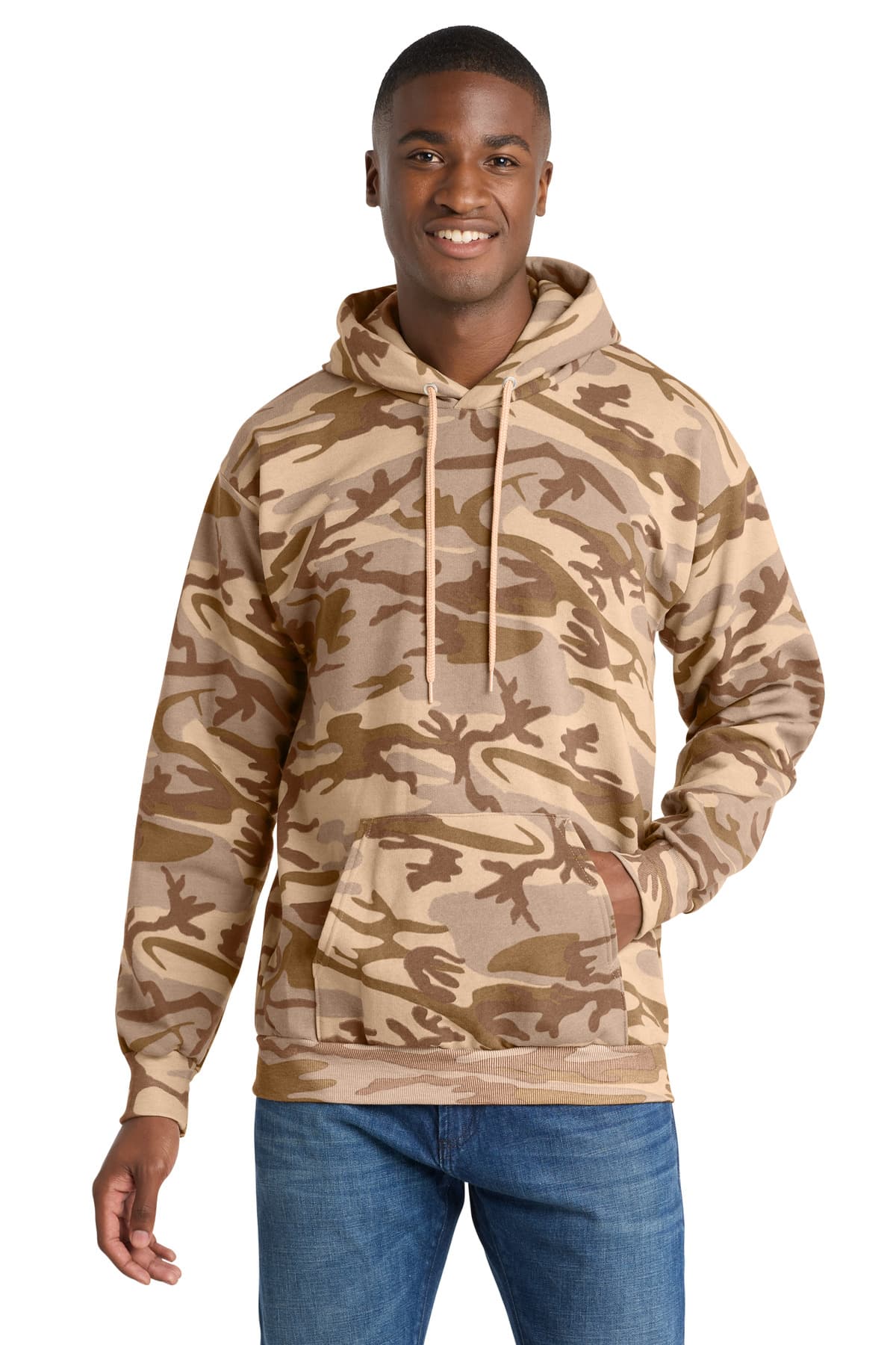 Port & Co  Core Fleece Camo Pullover Hooded Sweatshirt