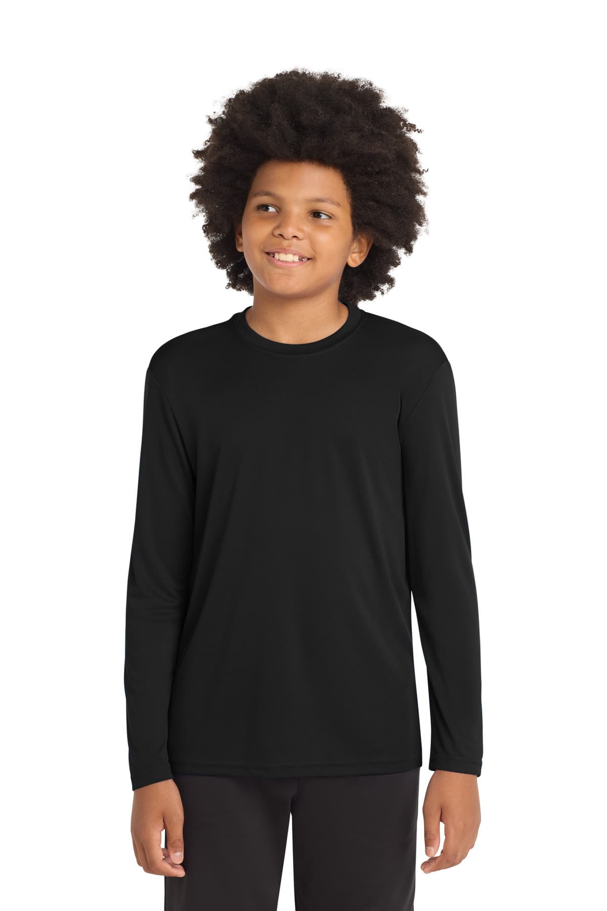 Sport-Tek ® Youth Long Sleeve PosiCharge ® Competitor Tee — Black