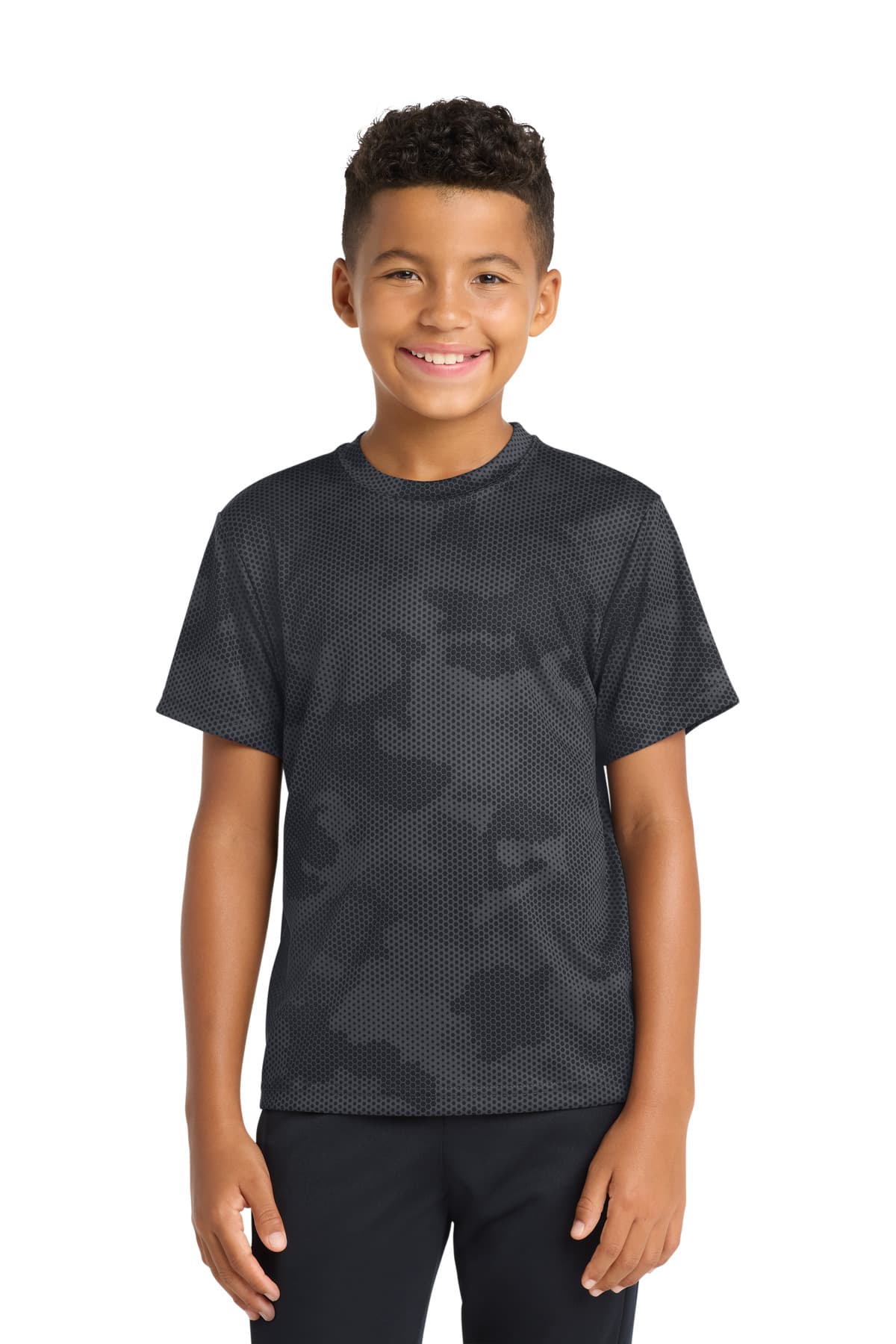 Sport-Tek ® Youth CamoHex Tee — Iron Grey