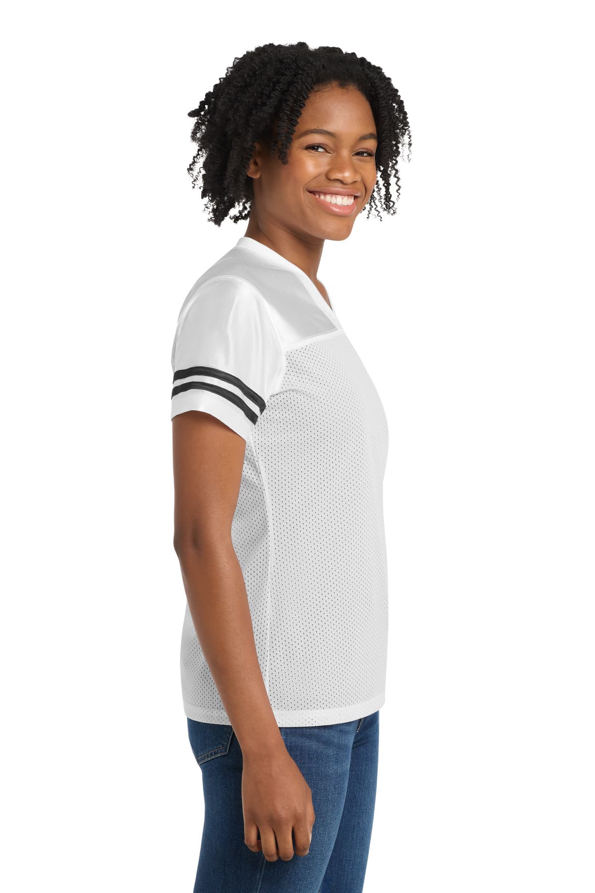 Sport-Tek ® Women's PosiCharge ® Replica Jersey — White/ Black