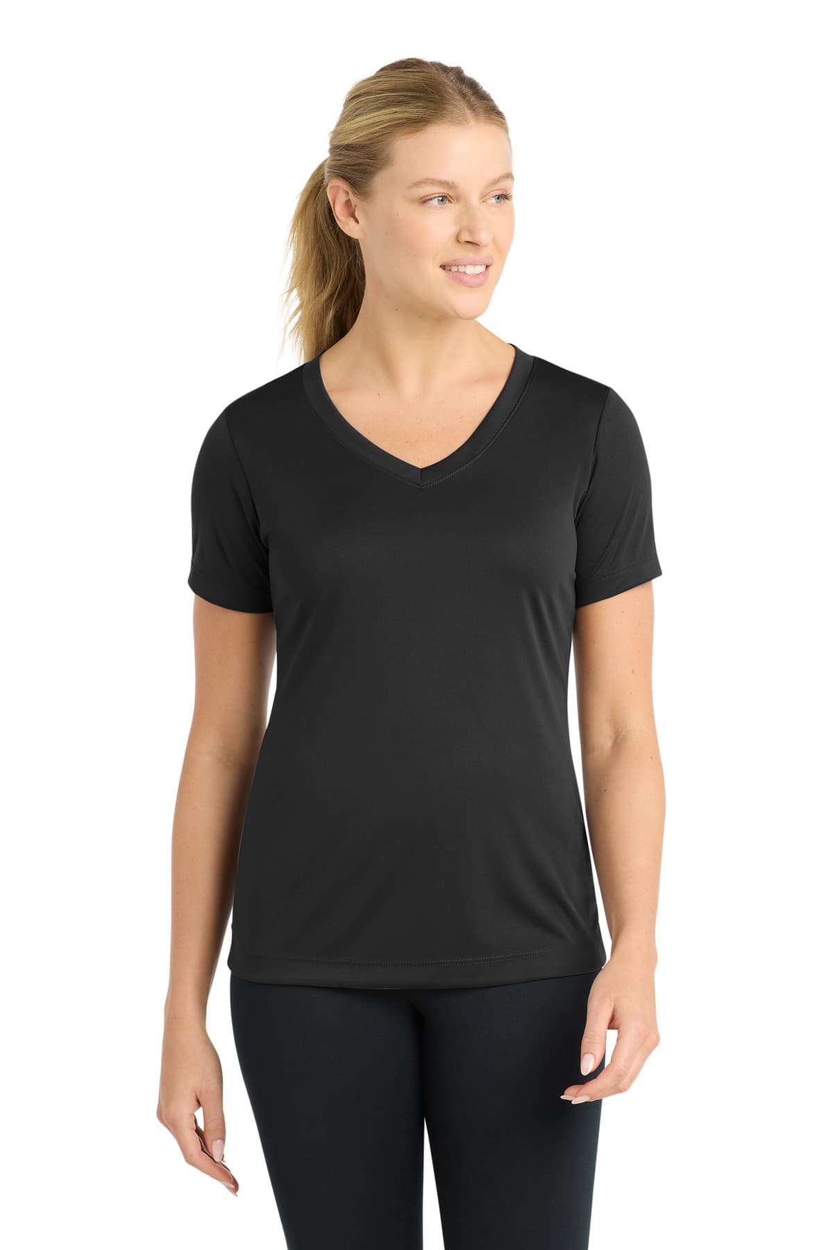 Sport-Tek ® Women's PosiCharge ® Competitor V-Neck Tee — Black