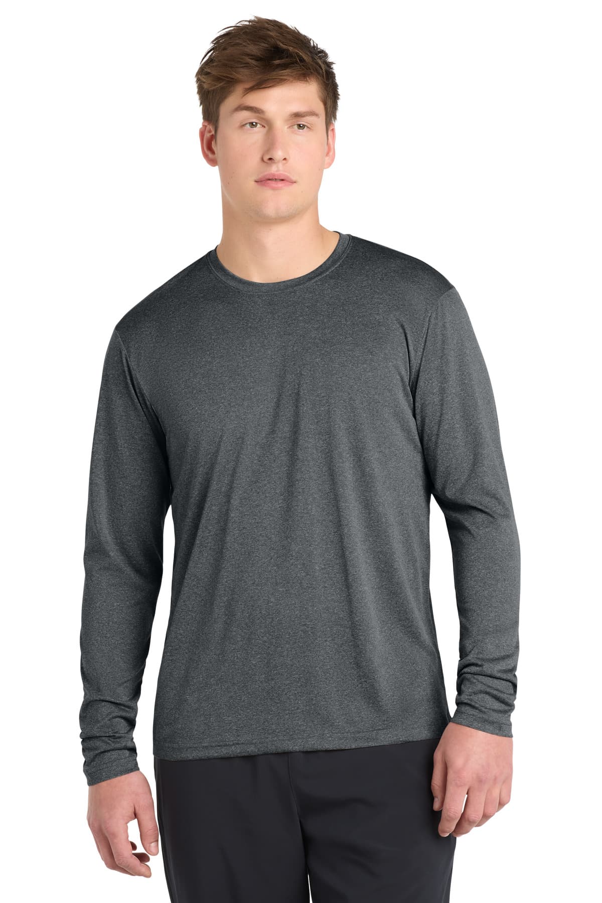 Sport-Tek ® Long Sleeve Heather Contender  Tee — Graphite Heather