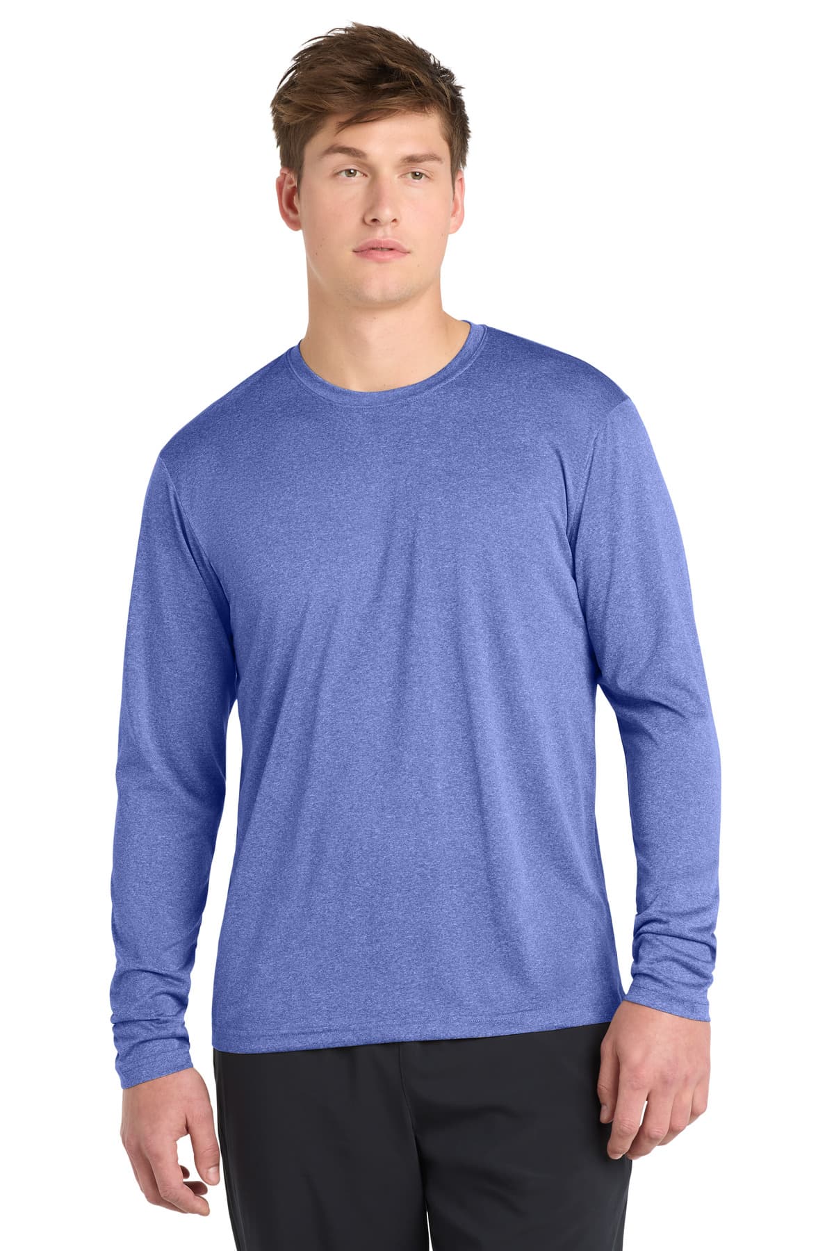 Sport-Tek ® Long Sleeve Heather Contender  Tee — True Royal Heather