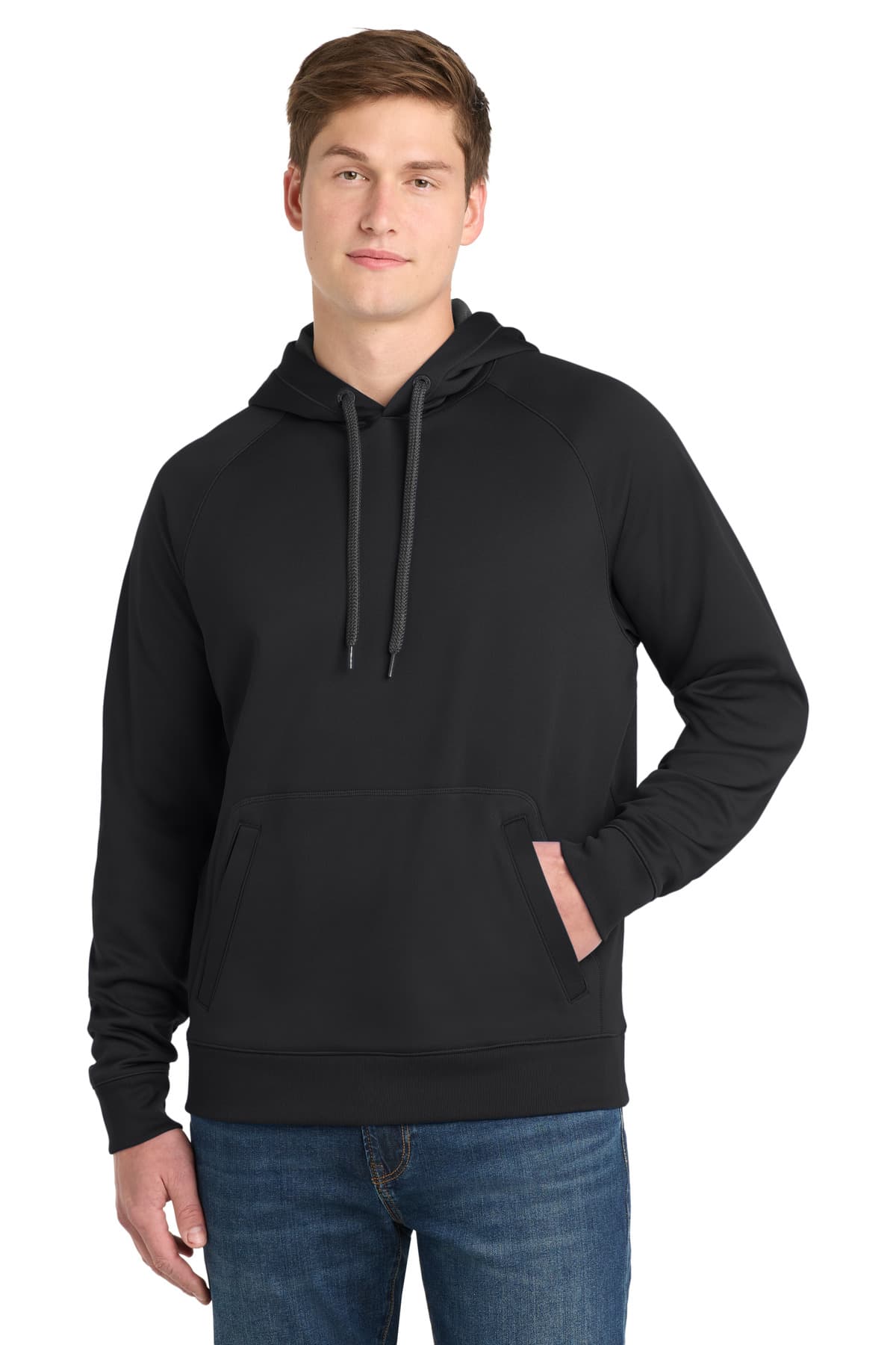 Sport-Tek ® Tech Fleece Hooded Sweatshirt — Black