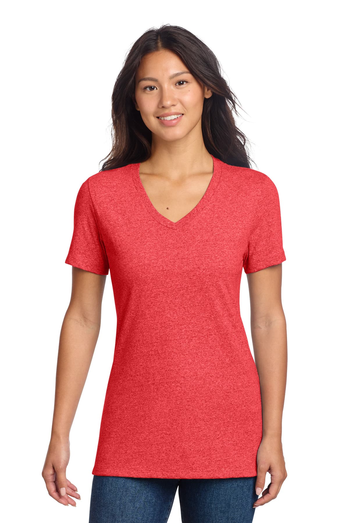 Allmade ® Women's Recycled Blend V-Neck Tee — Reclaimed Red Heather