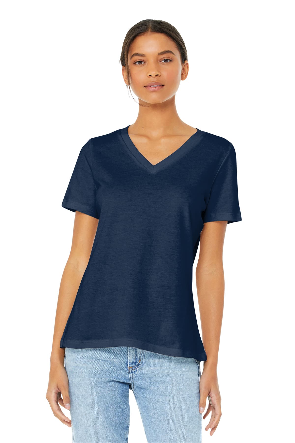BELLA+CANVAS ® Women's Relaxed Jersey Short Sleeve V-Neck Tee — Navy