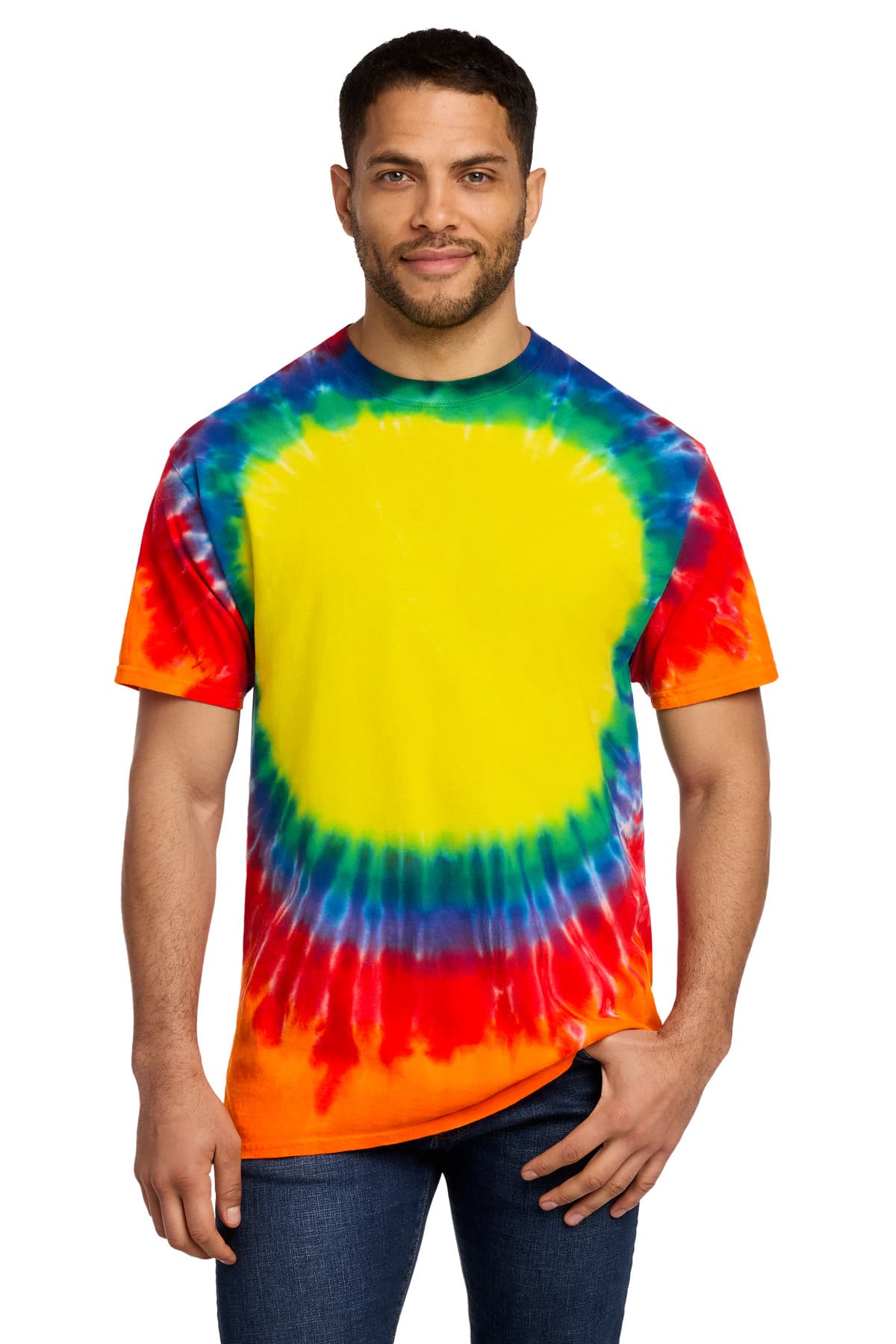 Port & Co  Window Tie-Dye Tee — Rainbow