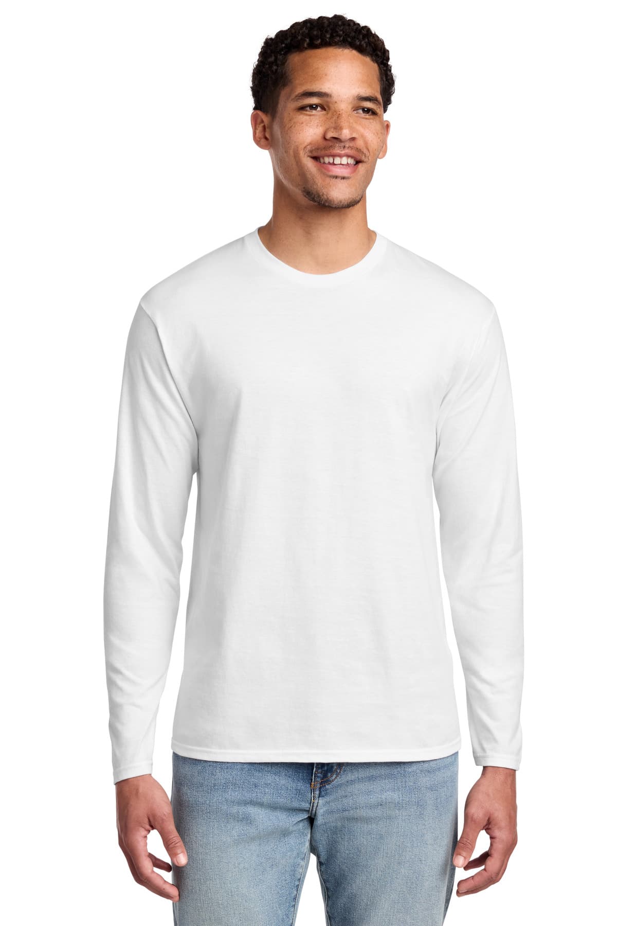 Port & Co  Long Sleeve Fan Favorite Tee — White