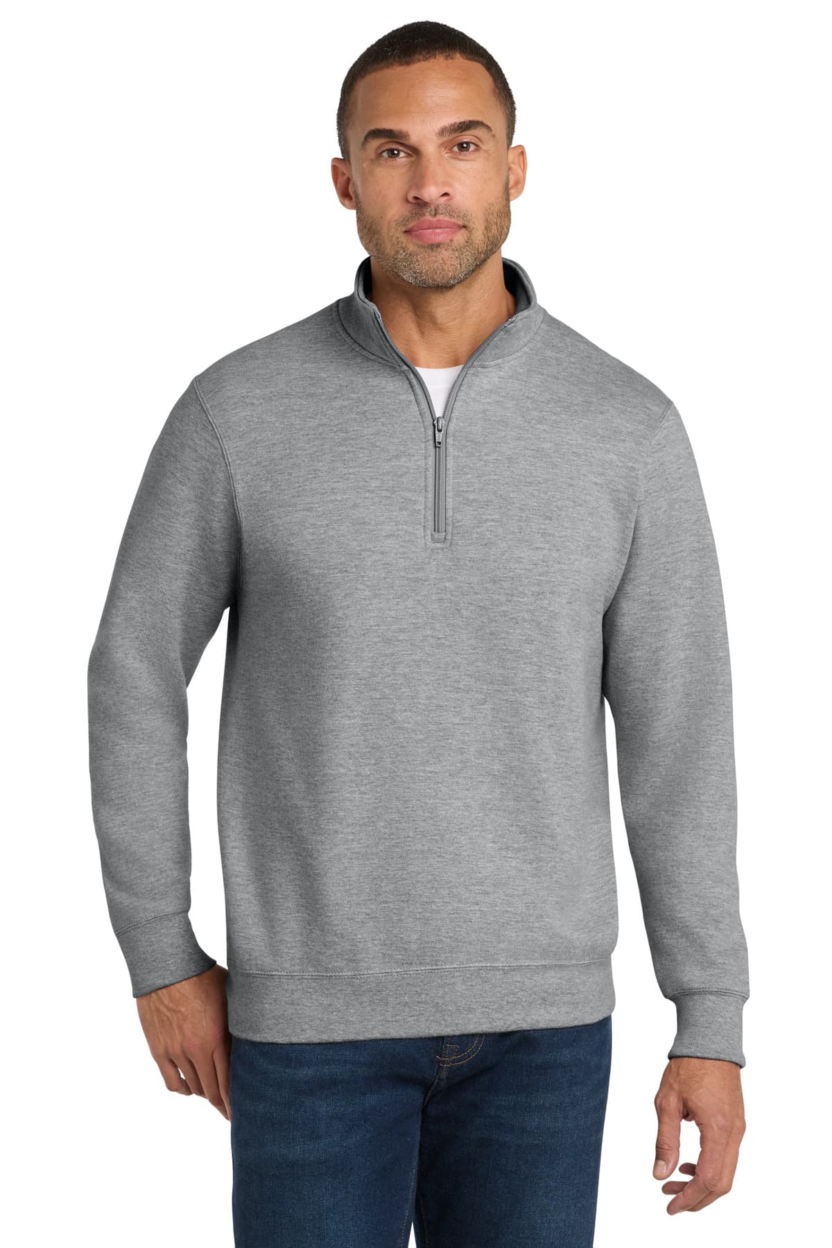 Port & Co  Fan Favorite Fleece 1/4-Zip Pullover Sweatshirt — Athletic Heather