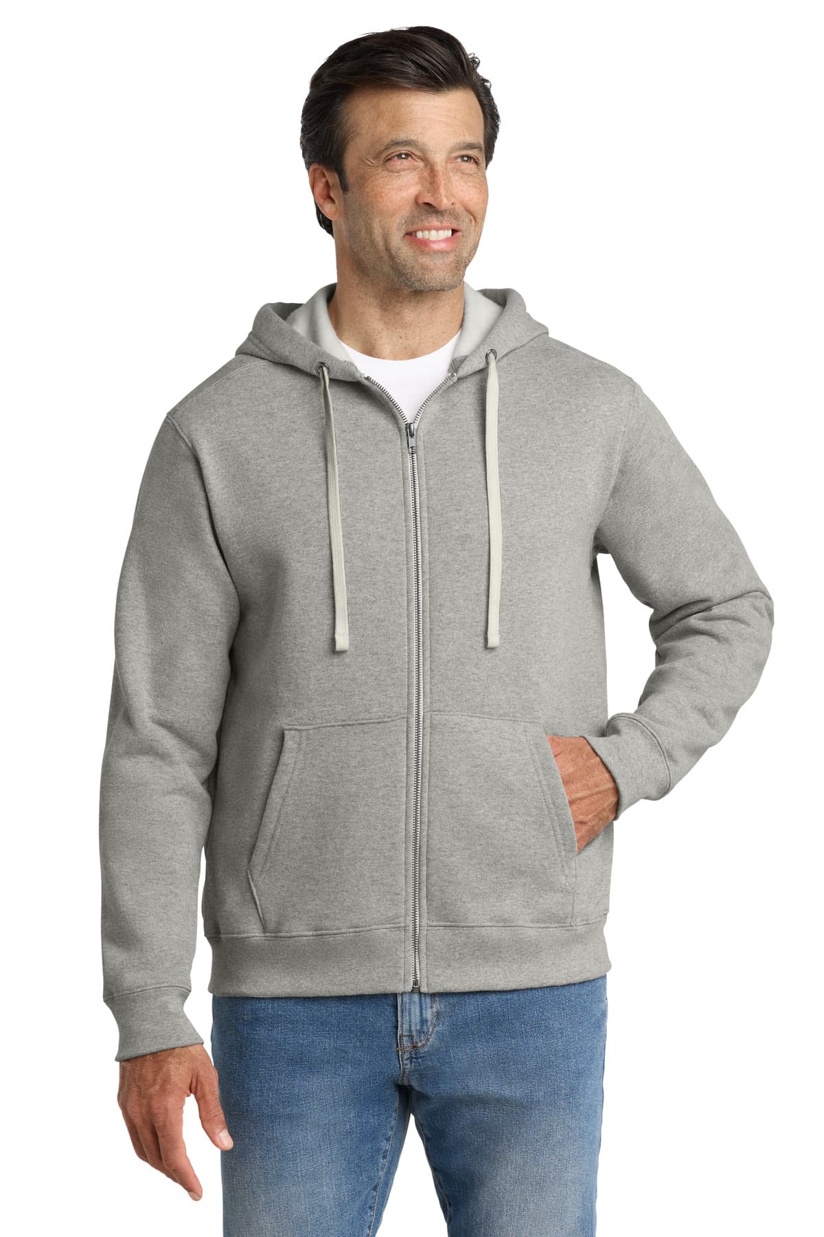 Volunteer Knitwear  Chore Fleece Full-Zip Hoodie — Heather Grey
