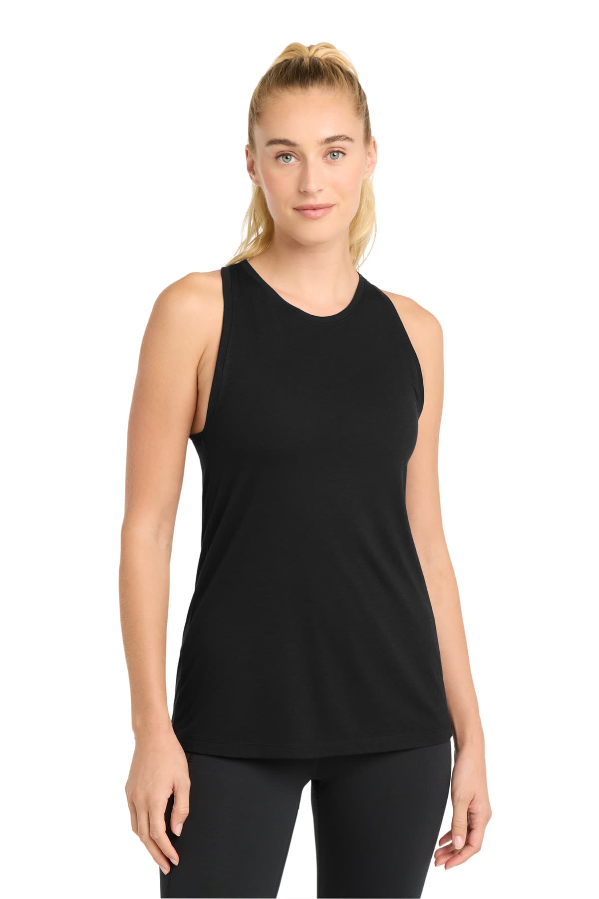 Sport-Tek ® Women's PosiCharge ® Tri-Blend Wicking Tank — Black Triad Solid
