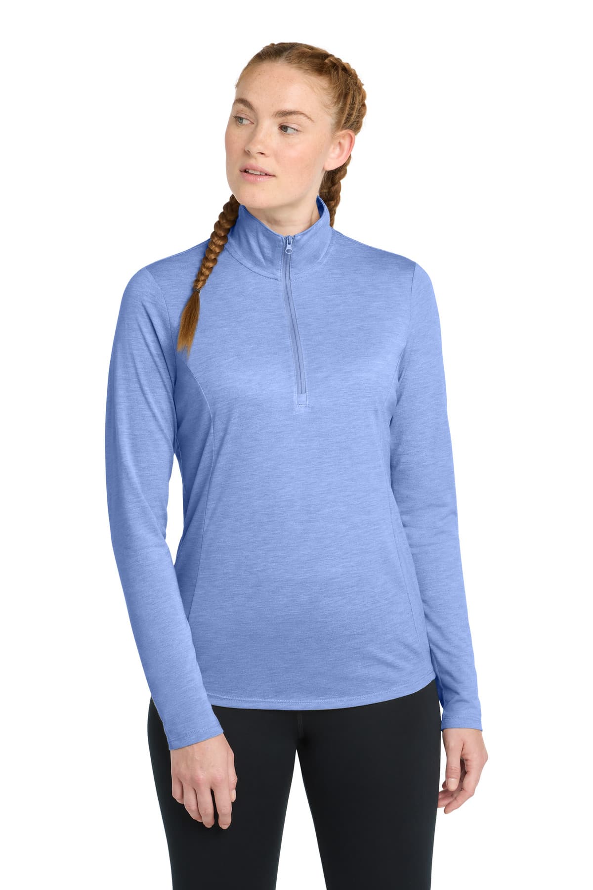 Sport-Tek ® Women's PosiCharge ® Tri-Blend Wicking 1/4-Zip Pullover — True Royal Heather