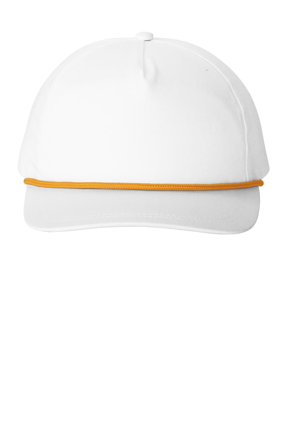 Port Authority ® Snapback Five-Panel Rope Cap — White/ Athletic Gold