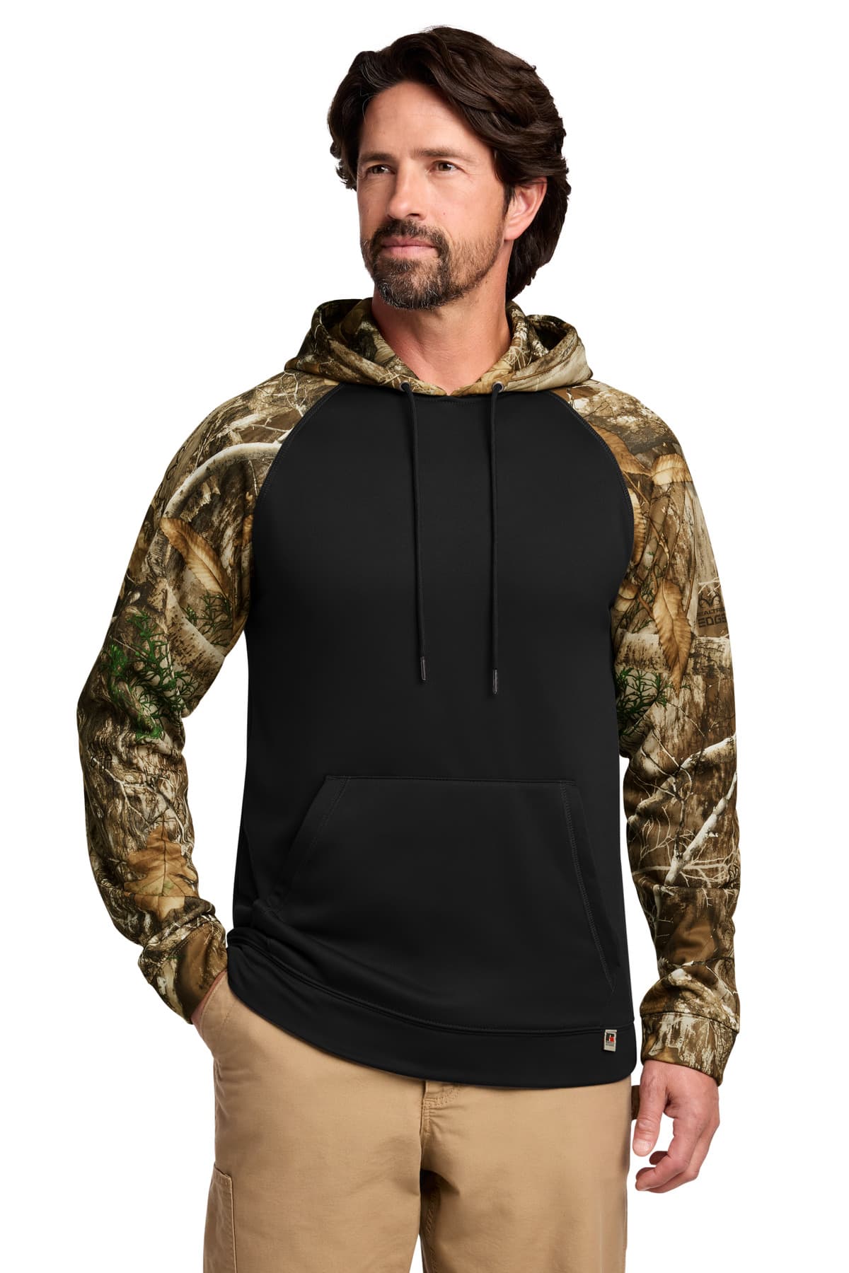 Russell Outdoors  Realtree ® Performance Colorblock Pullover Hoodie — Black/ Realtree Edge