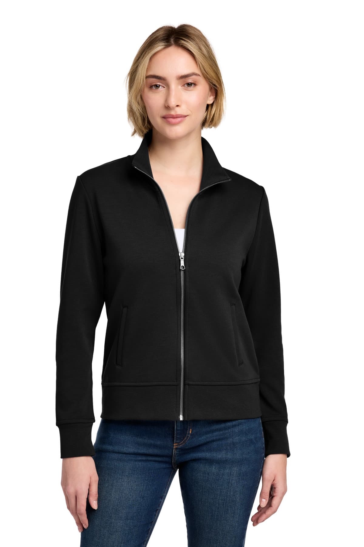 Brooks Brothers ® Women's Double-Knit Full-Zip — Deep Black