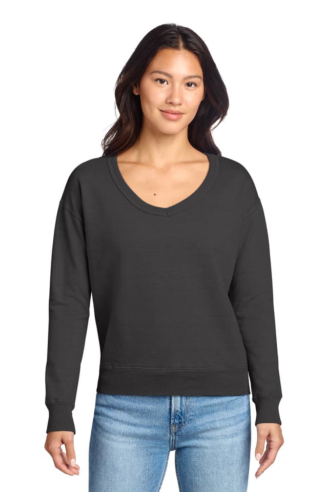 Port & Co  Women's Beach Wash ® Garment-Dyed V-Neck Sweatshirt