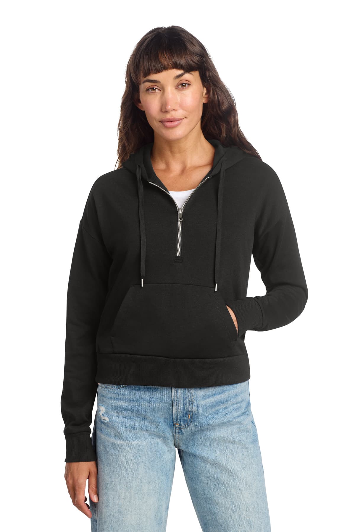 District ® Women's Perfect Tri ® Fleece 1/2-Zip Pullover — Black