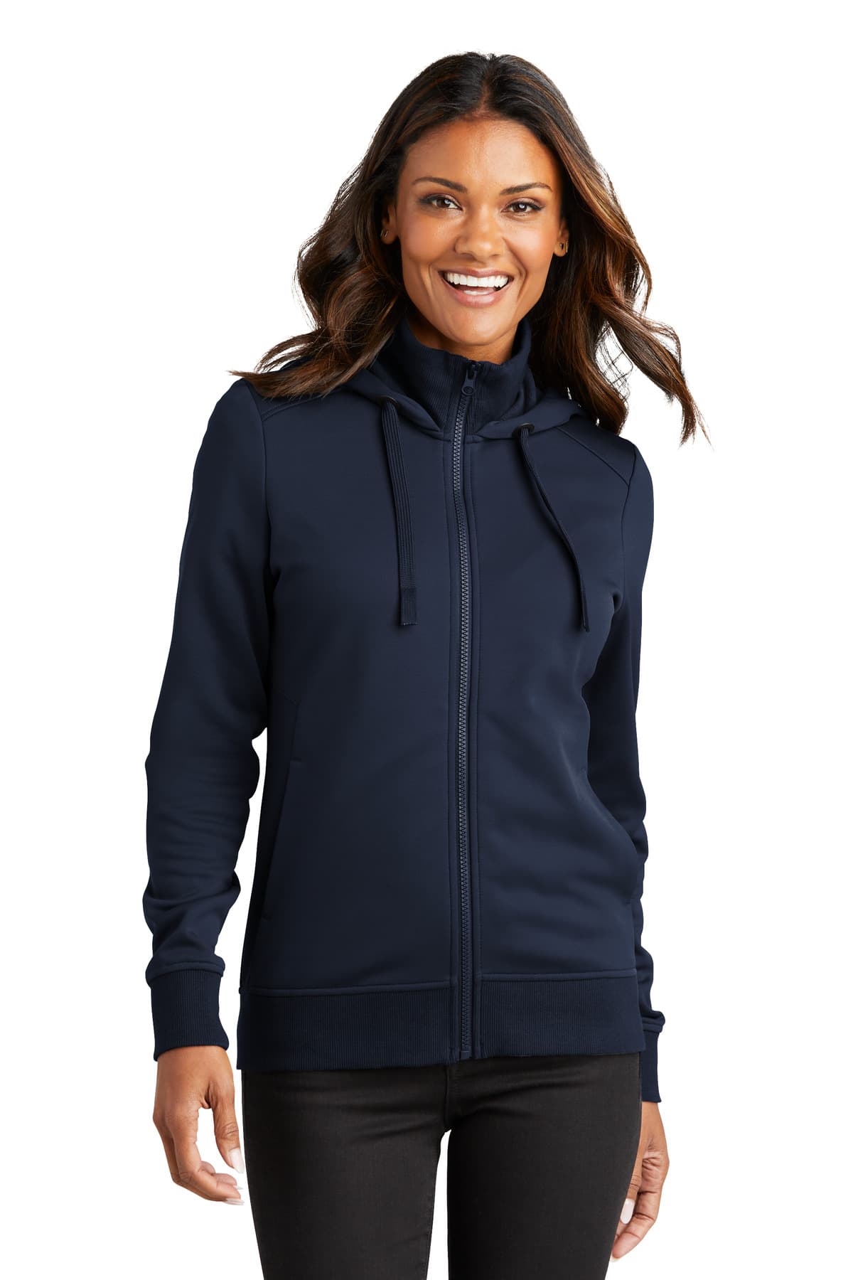 Port Authority ® Women's Smooth Fleece Hooded Jacket — River Blue Navy