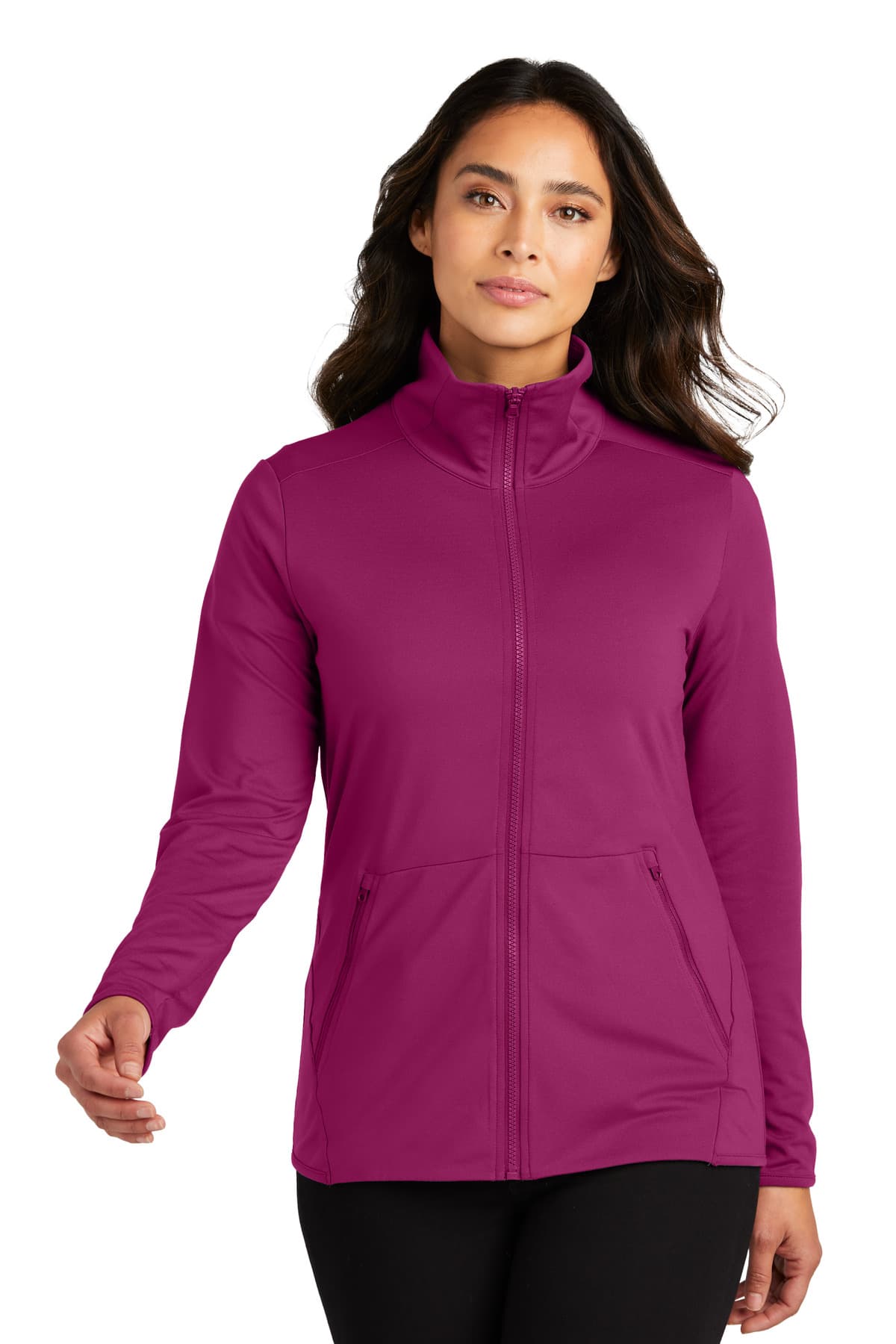 Port Authority ® Women's Accord Stretch Fleece Full-Zip — Wine