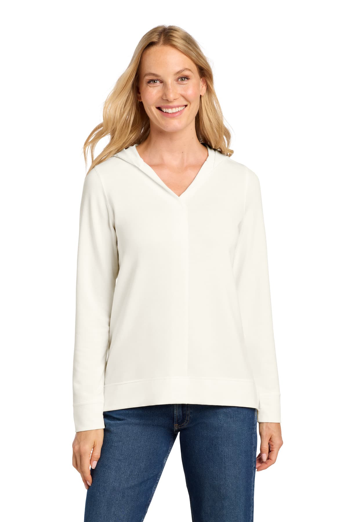 Port Authority ® Women's Microterry Pullover Hoodie — Ivory Chiffon