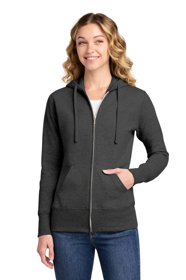 Port & Co  Women's Core Fleece Full-Zip Hooded Sweatshirt