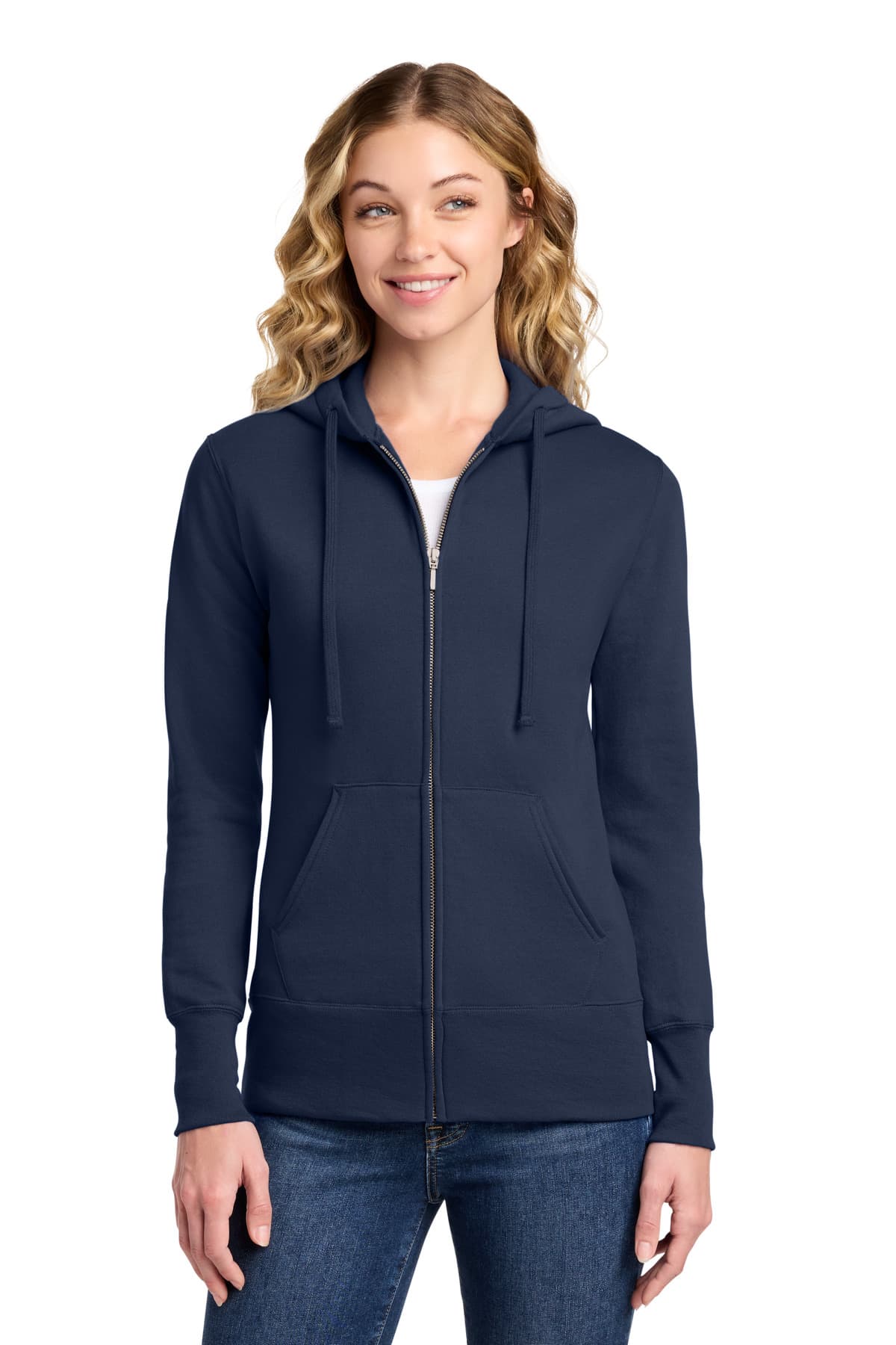 Port & Co  Women's Core Fleece Full-Zip Hooded Sweatshirt — Navy