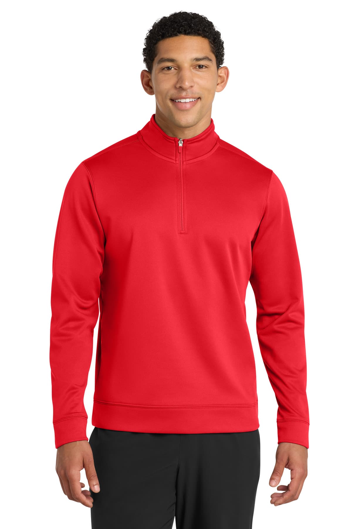 Port & Co  Performance Fleece 1/4-Zip Pullover Sweatshirt — Red