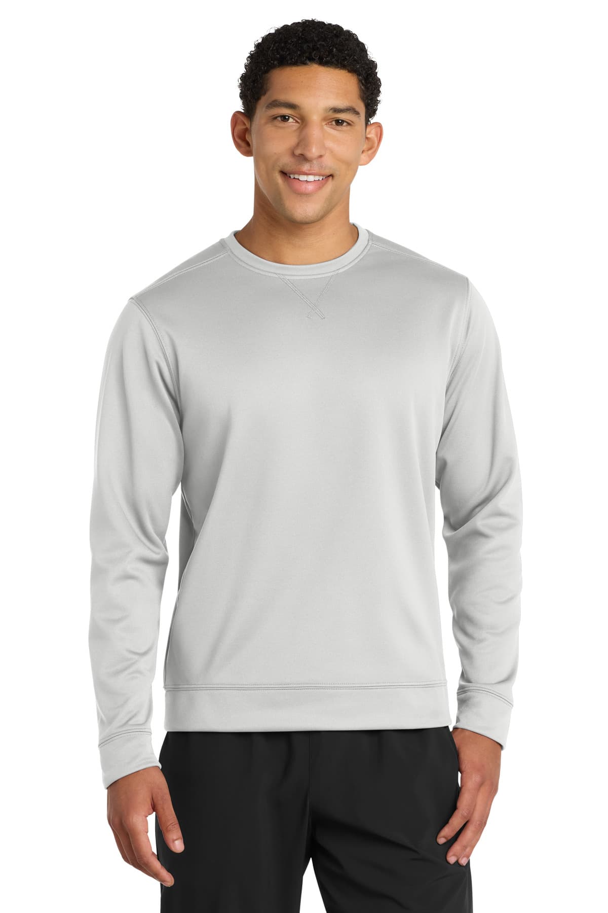 Port & Co  Performance Fleece Crewneck Sweatshirt — Silver
