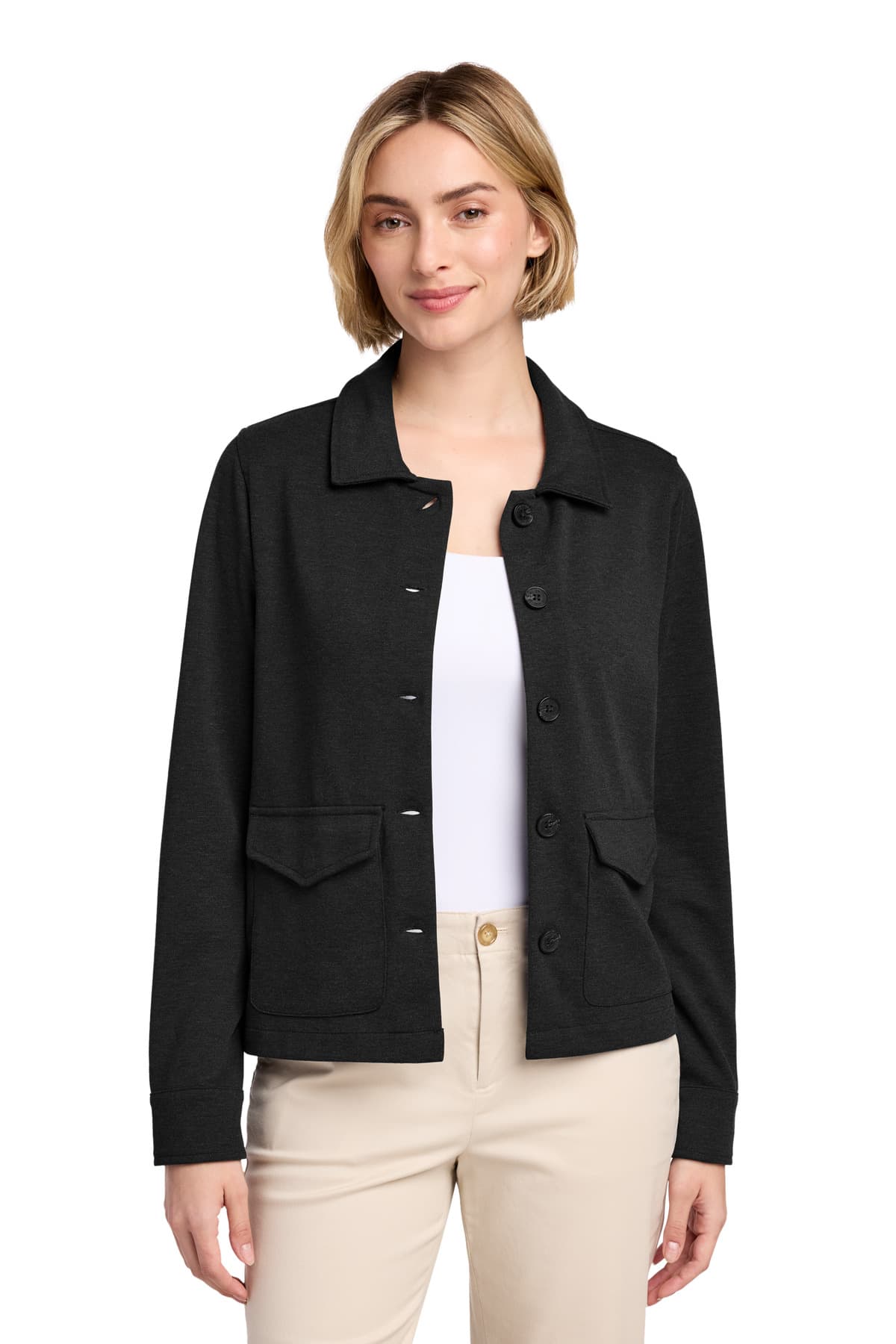 Brooks Brothers ® Women's Mid-Layer Stretch Button Jacket — Black Heather