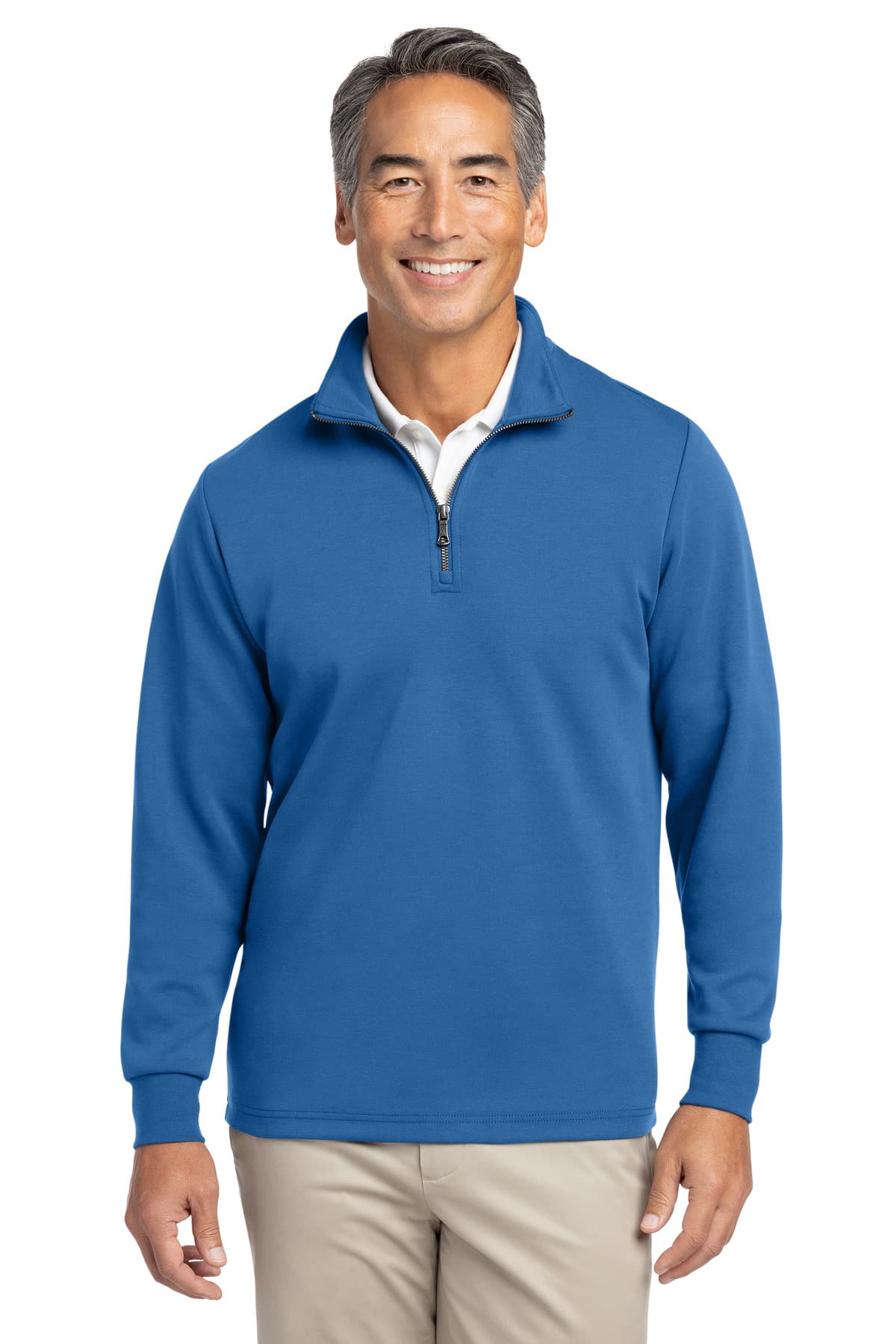 Brooks Brothers ® Double-Knit 1/4-Zip — Charter Blue
