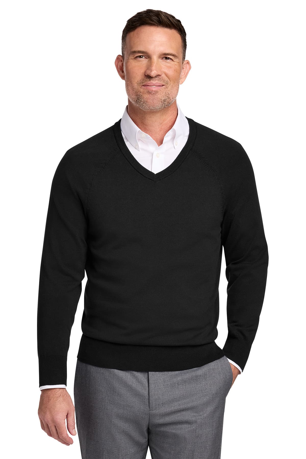Brooks Brothers ® Cotton Stretch V-Neck Sweater