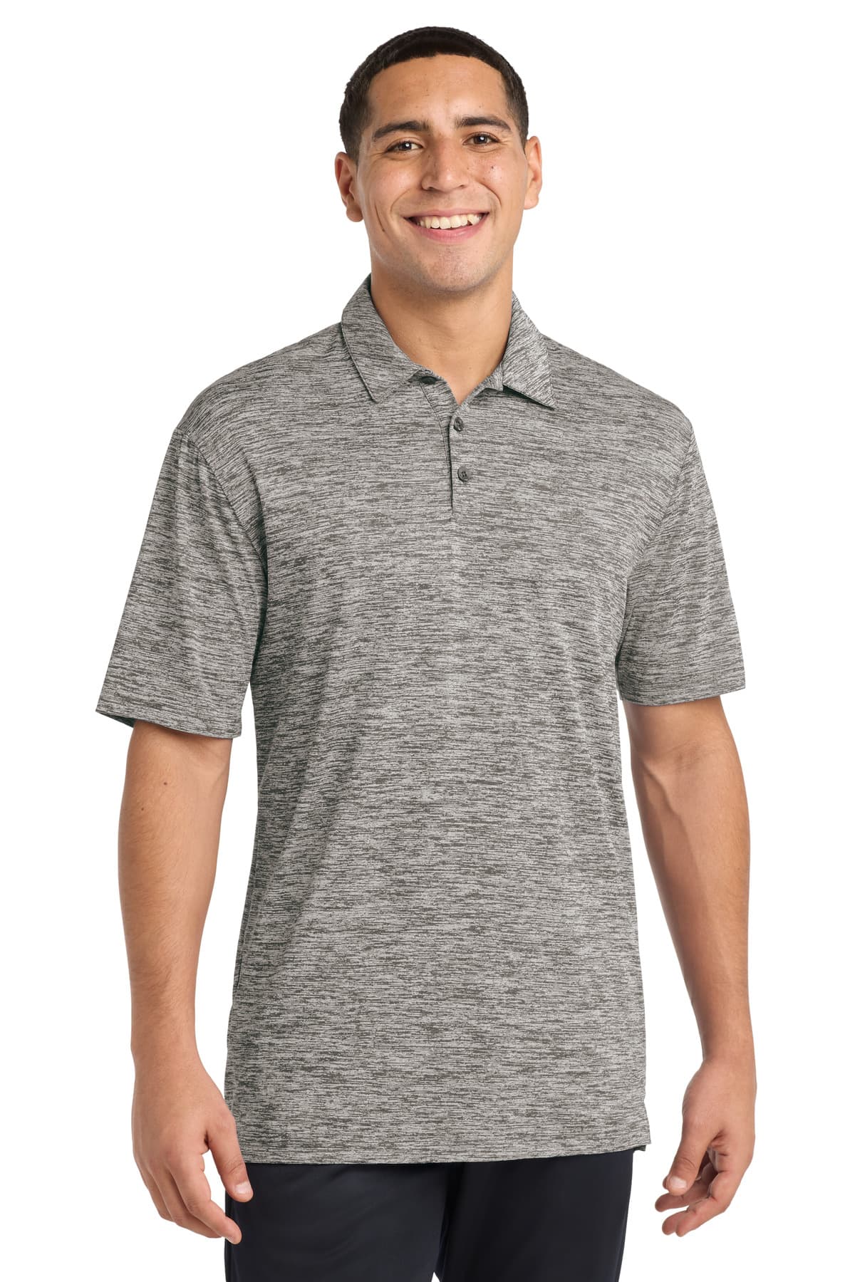 Sport-Tek ® PosiCharge ® Electric Heather Polo — Black Electric