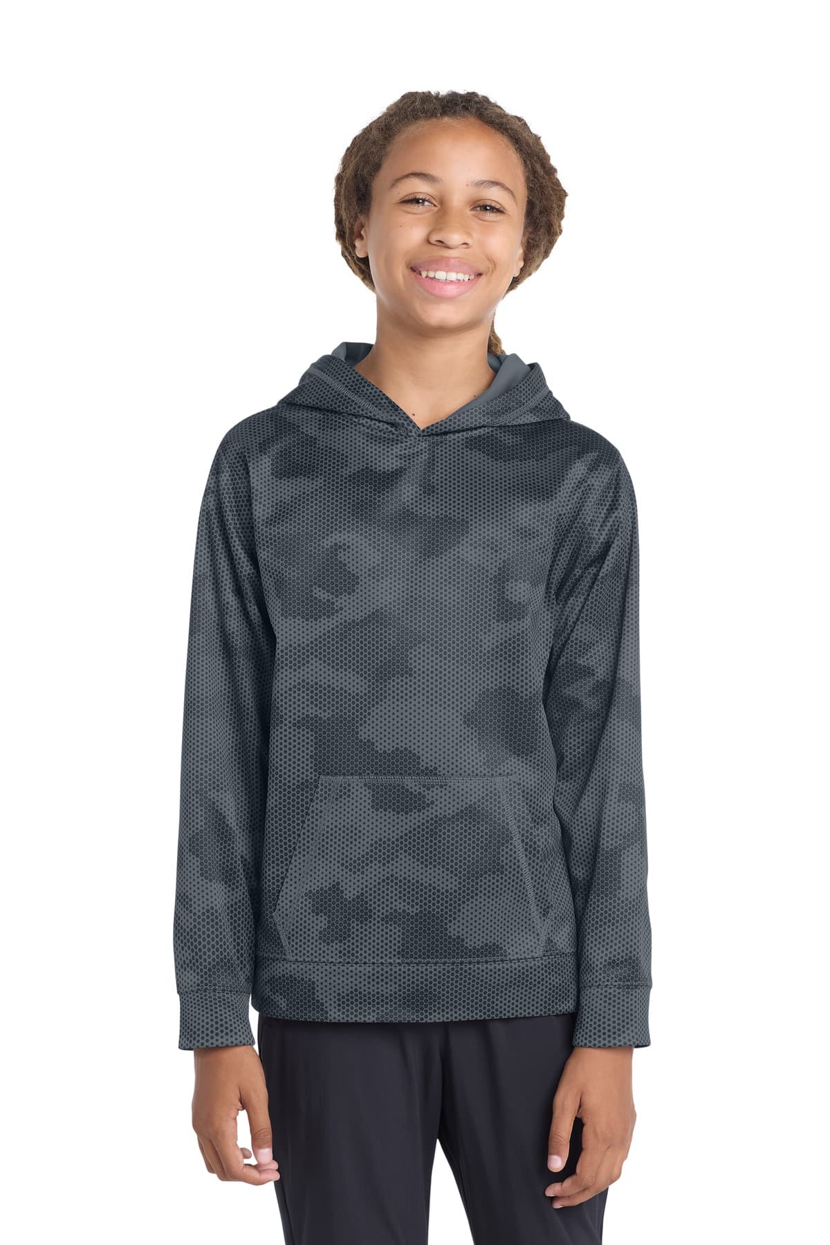 Sport-Tek ® Youth Sport-Wick ® CamoHex Fleece Hooded Pullover