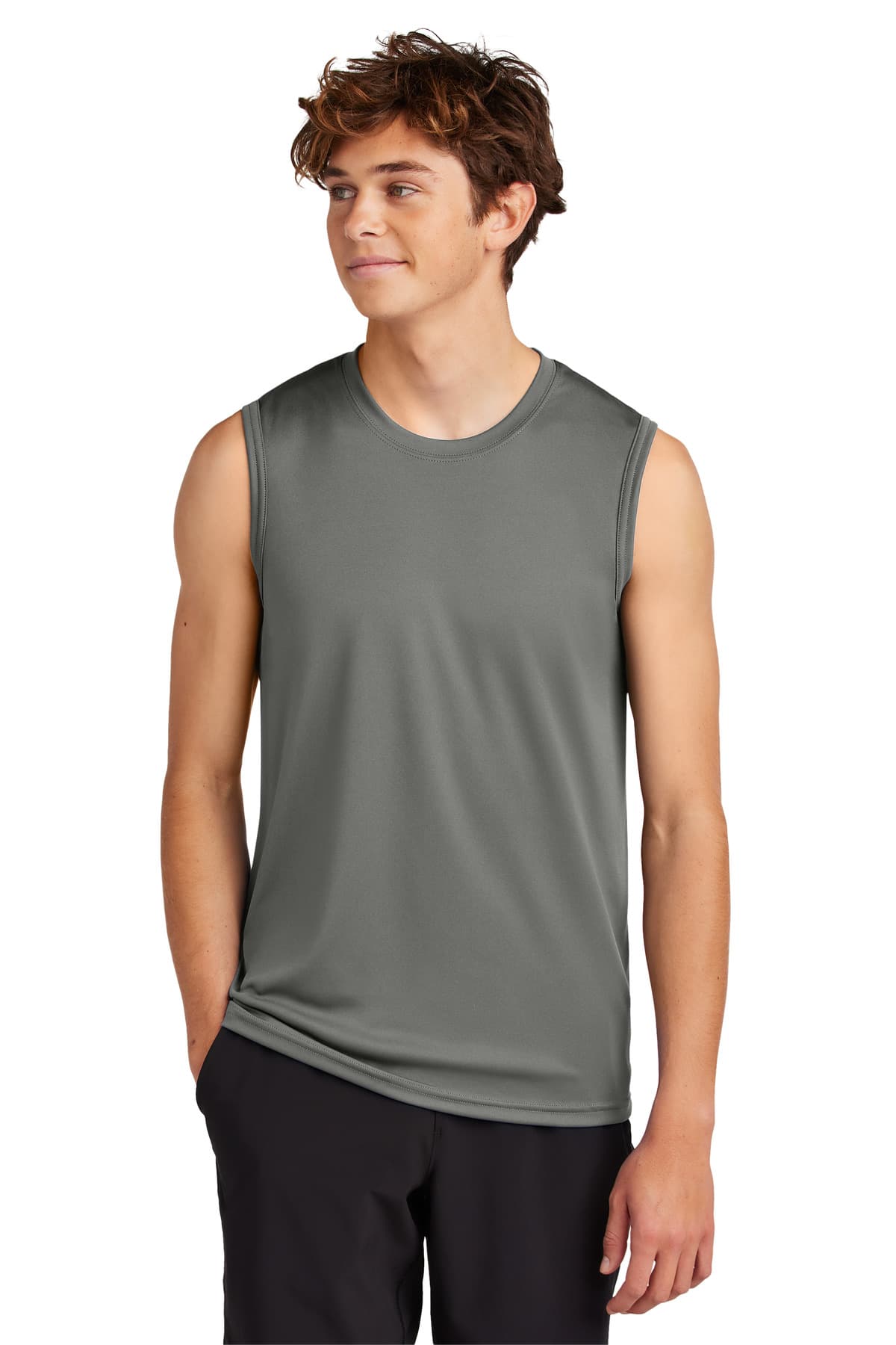Port & Co  Performance Sleeveless Tee — Charcoal