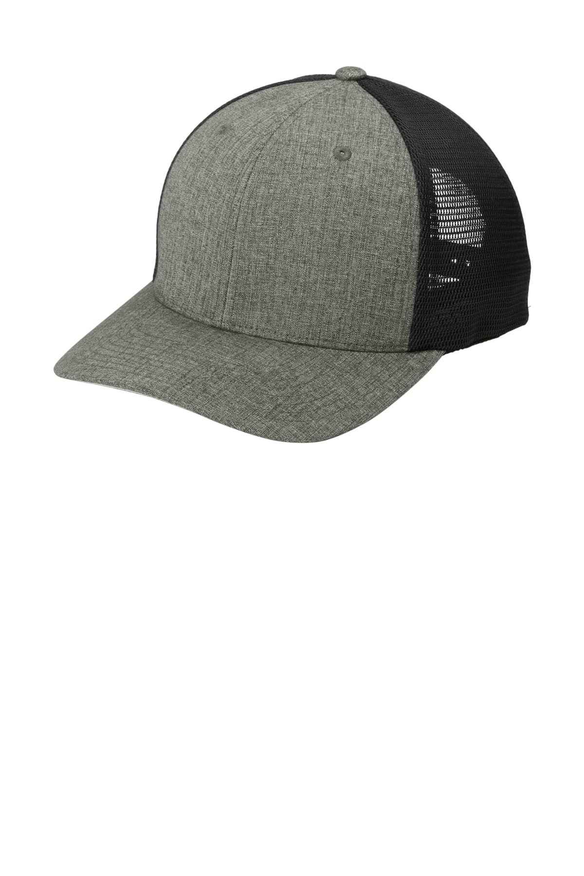 Port Authority ® Flexfit 110 ® Mesh Cap — Heather Graphite/ Black