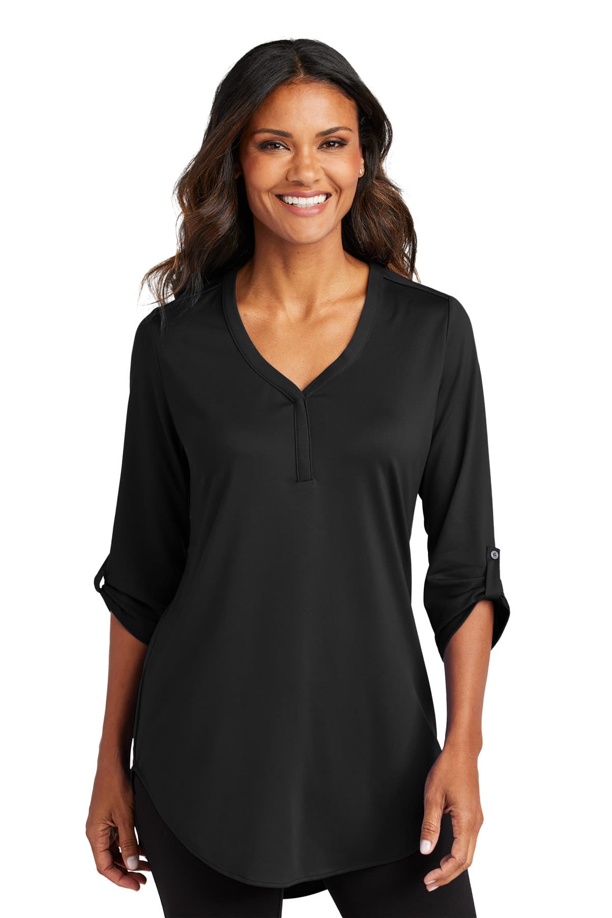 Port Authority ® Women's City Stretch 3/4-Sleeve Tunic — Black