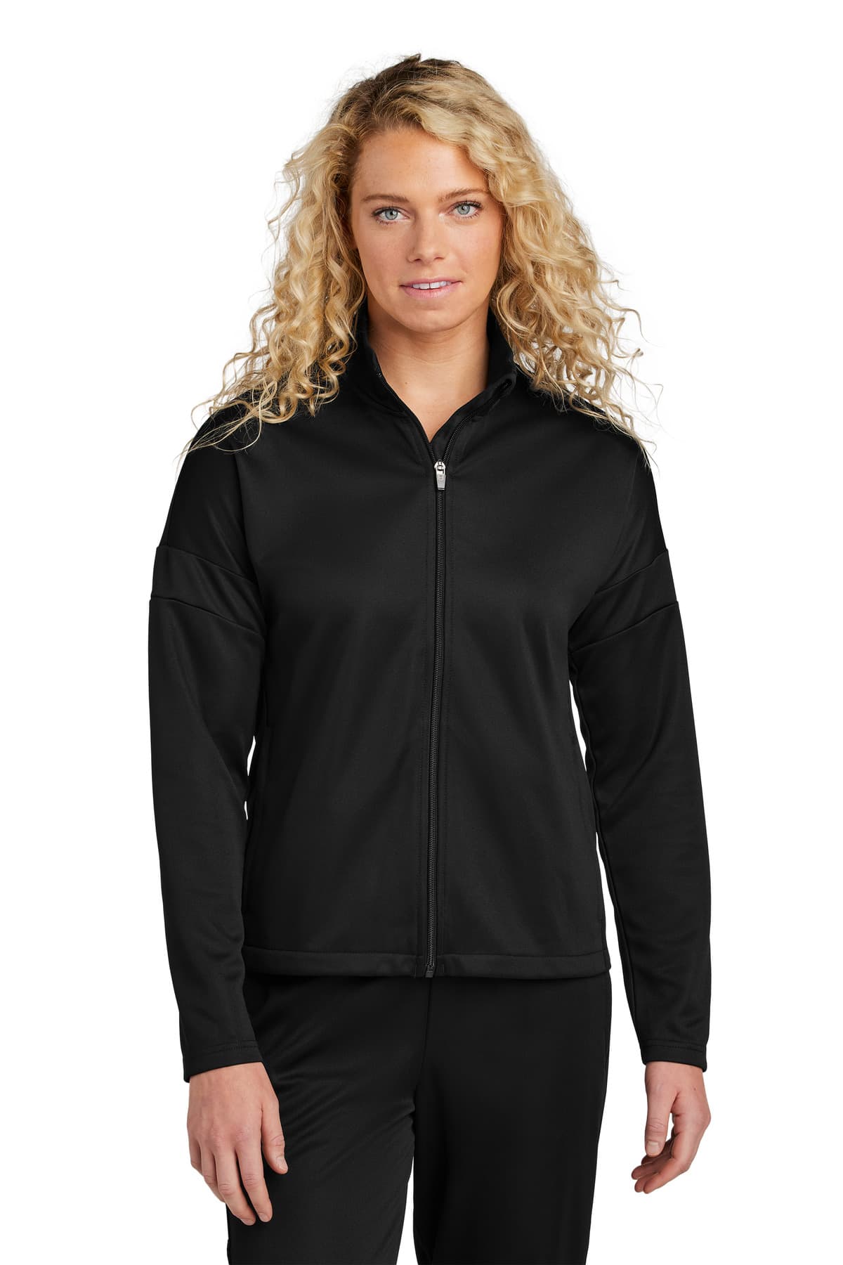 Sport-Tek ® Women's Travel Full-Zip Jacket — Black/ Black