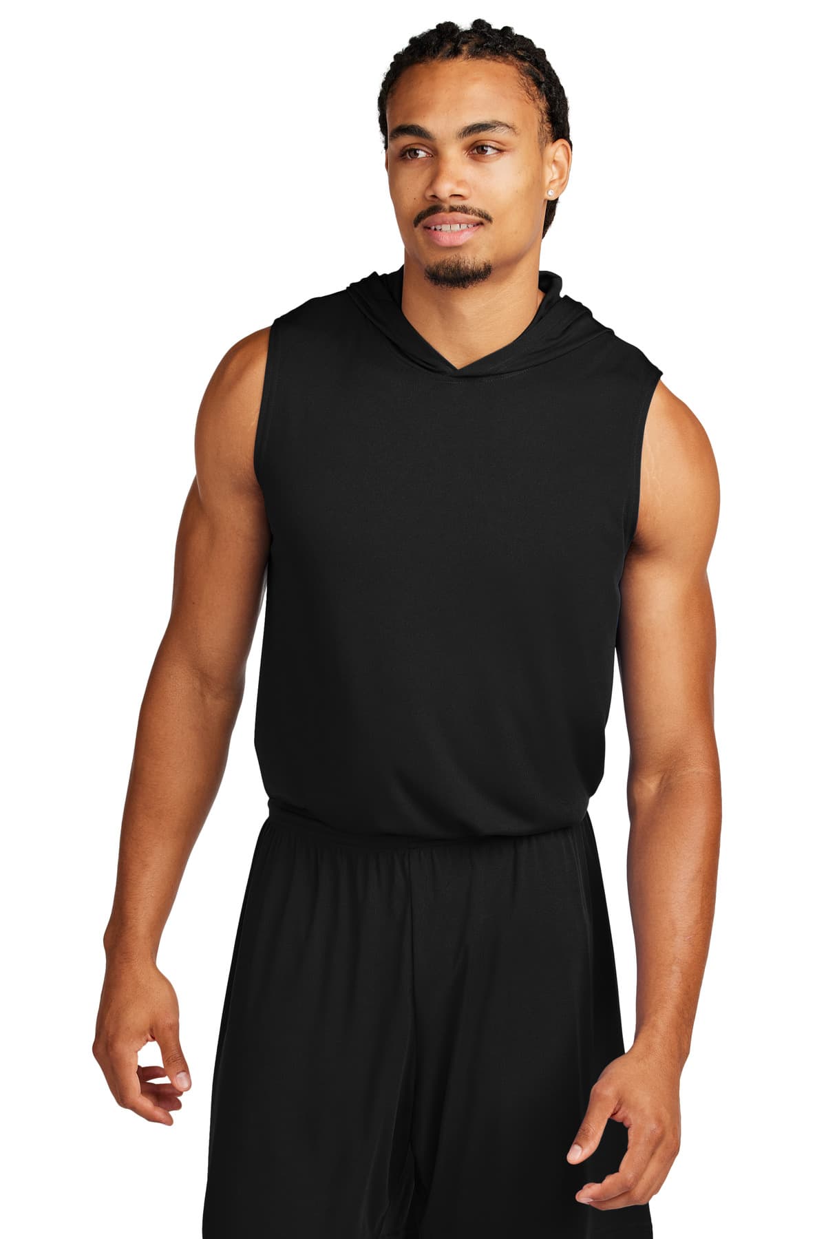 Sport-Tek ® Competitor  Sleeveless Hoodie — Black