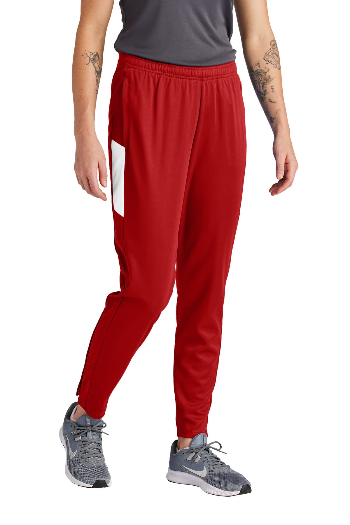 Sport-Tek ® Women's Travel Pant — Deep Red/ White