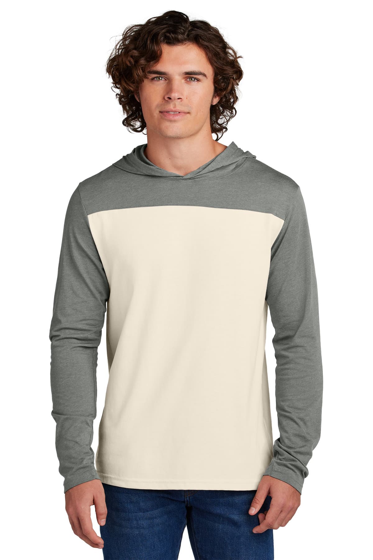 Sport-Tek ® Halftime Long Sleeve Hoodie — Vintage Heather/ Ecru