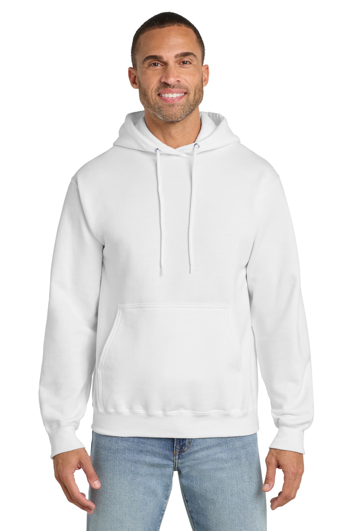 Port & Co  Tall Essential Fleece Pullover Hooded Sweatshirt — White