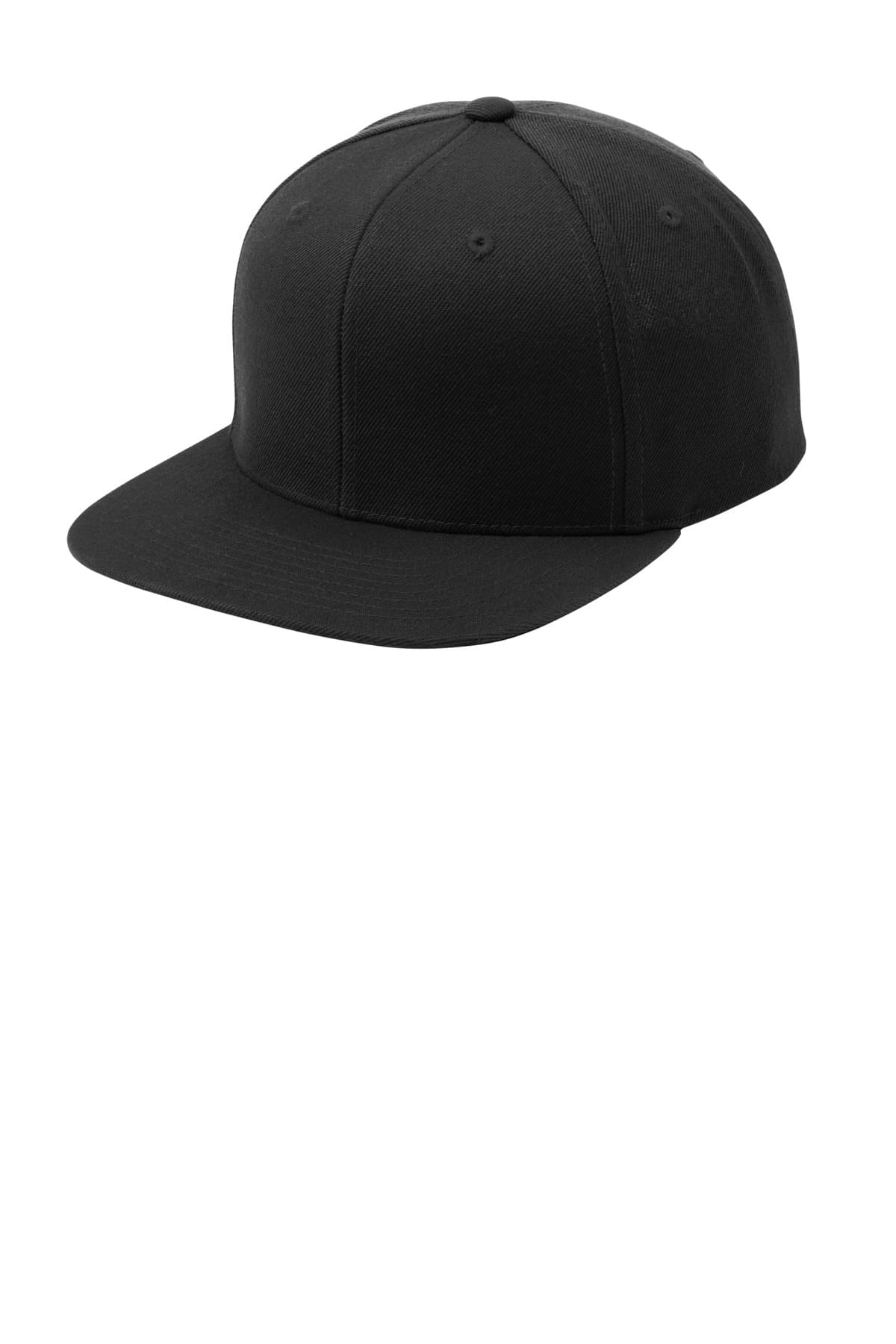 Sport-Tek ® YP Classics ® Flat Bill Snapback Cap — Black