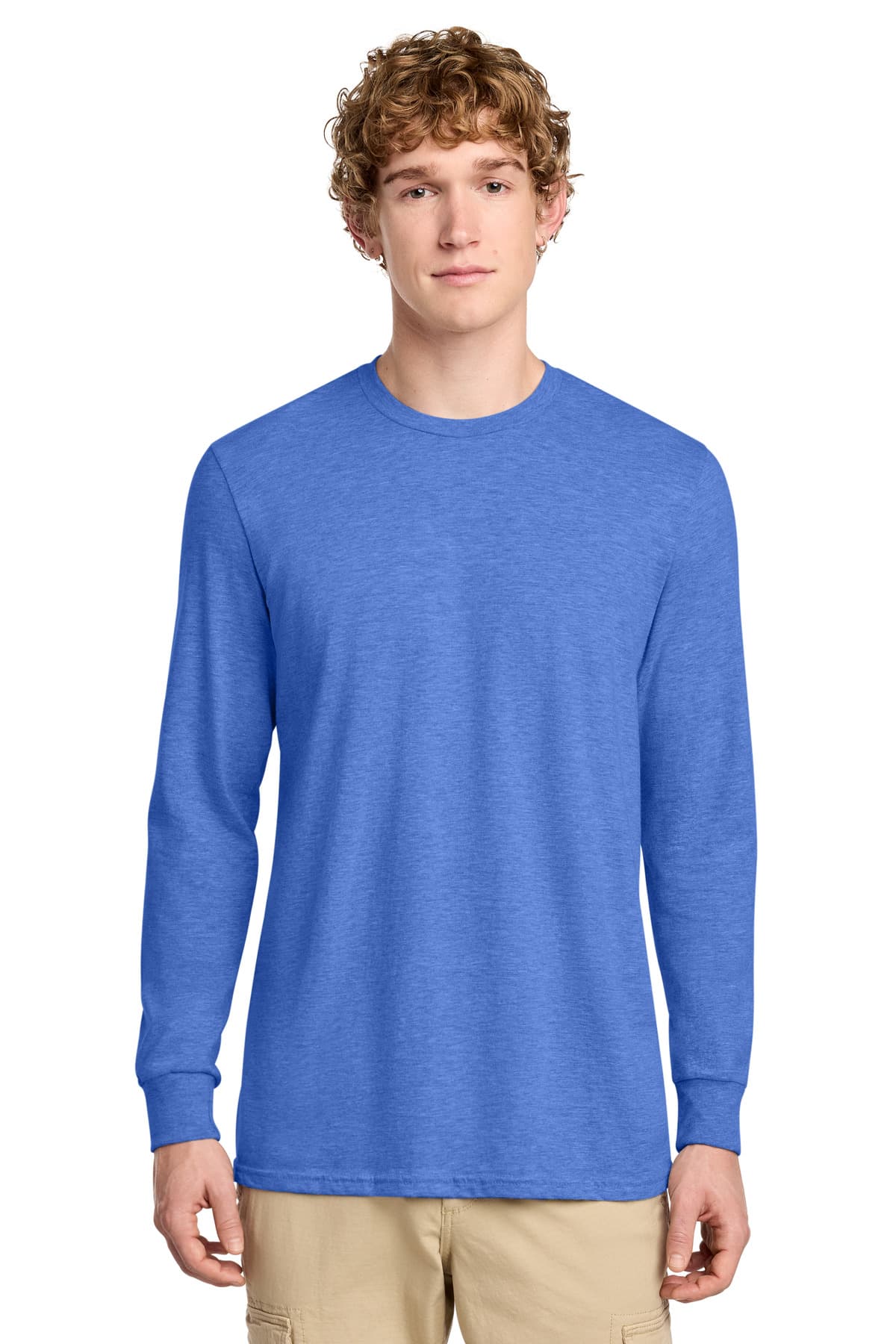 District ® Perfect Blend ® CVC Long Sleeve Tee — Heathered Royal