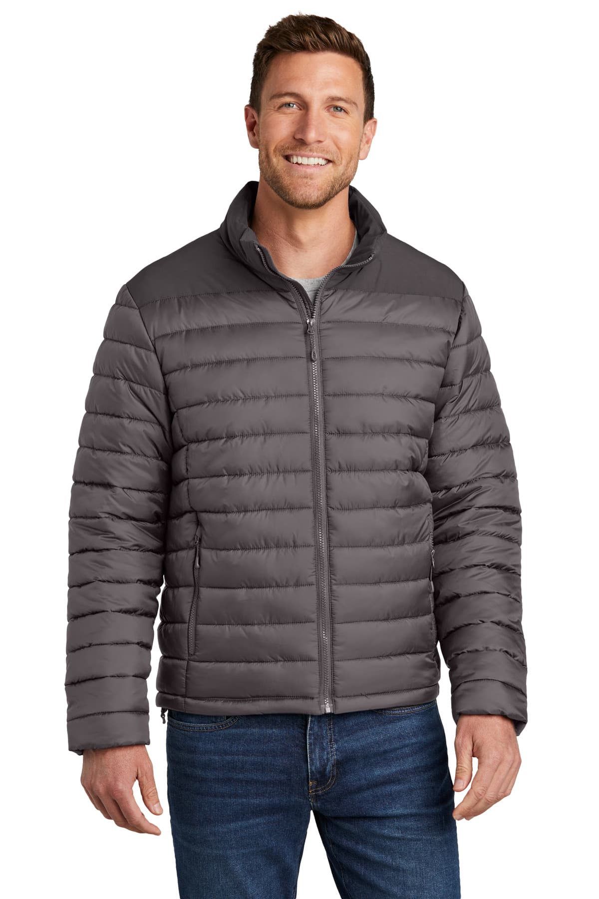 Port Authority ® Horizon Puffy Jacket — Deep Smoke/ Grey Smoke